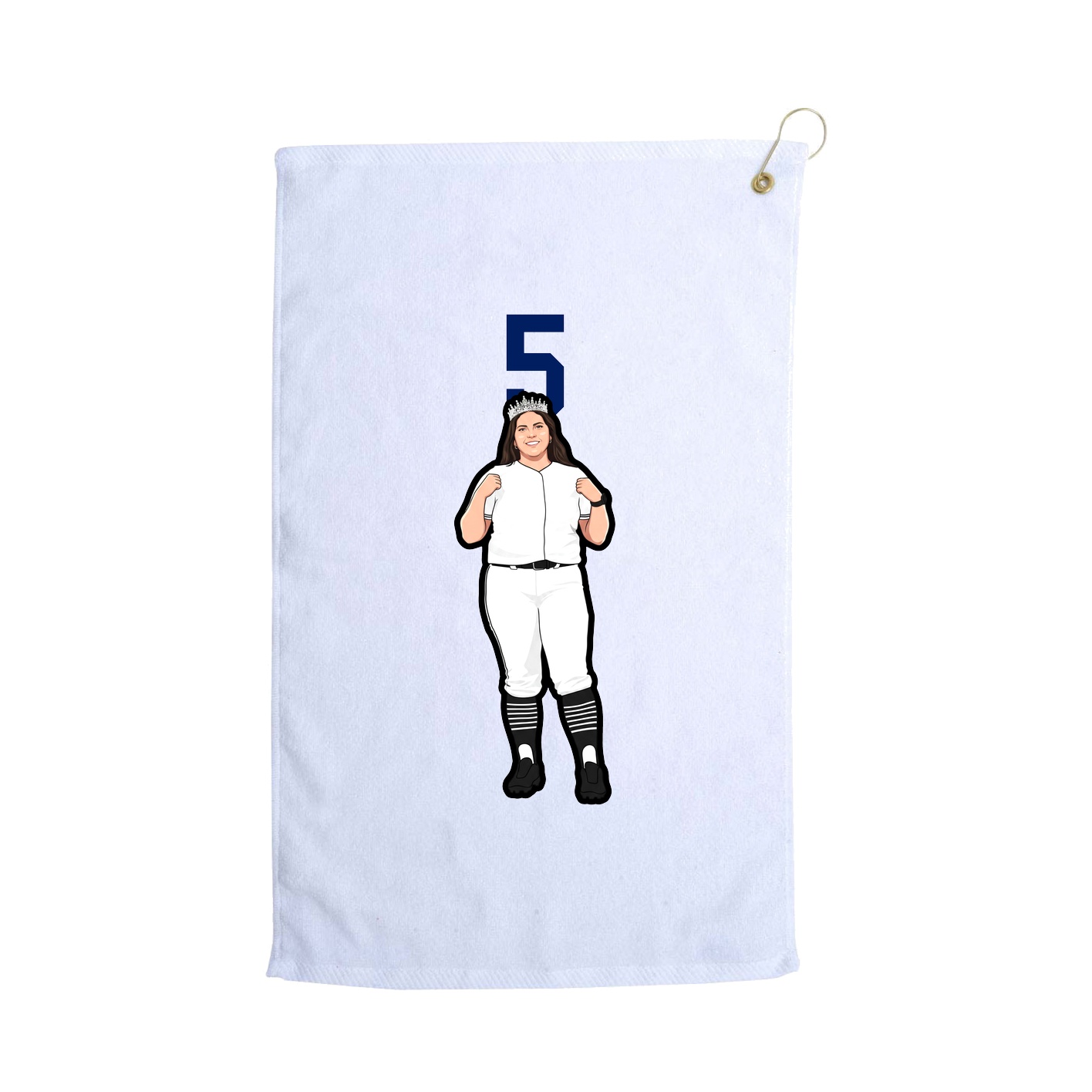 Golf Towel — Number Top in White