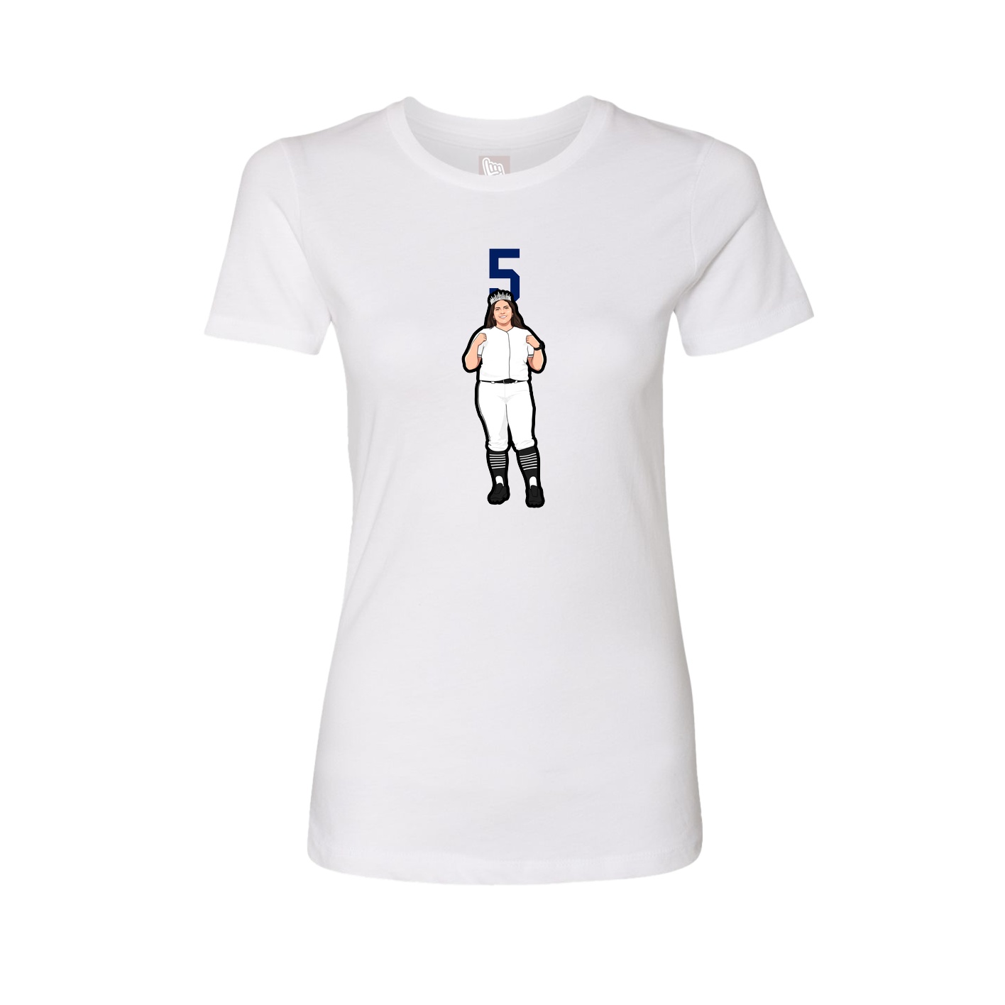 Fitted Women's Tee — Number Top in White
