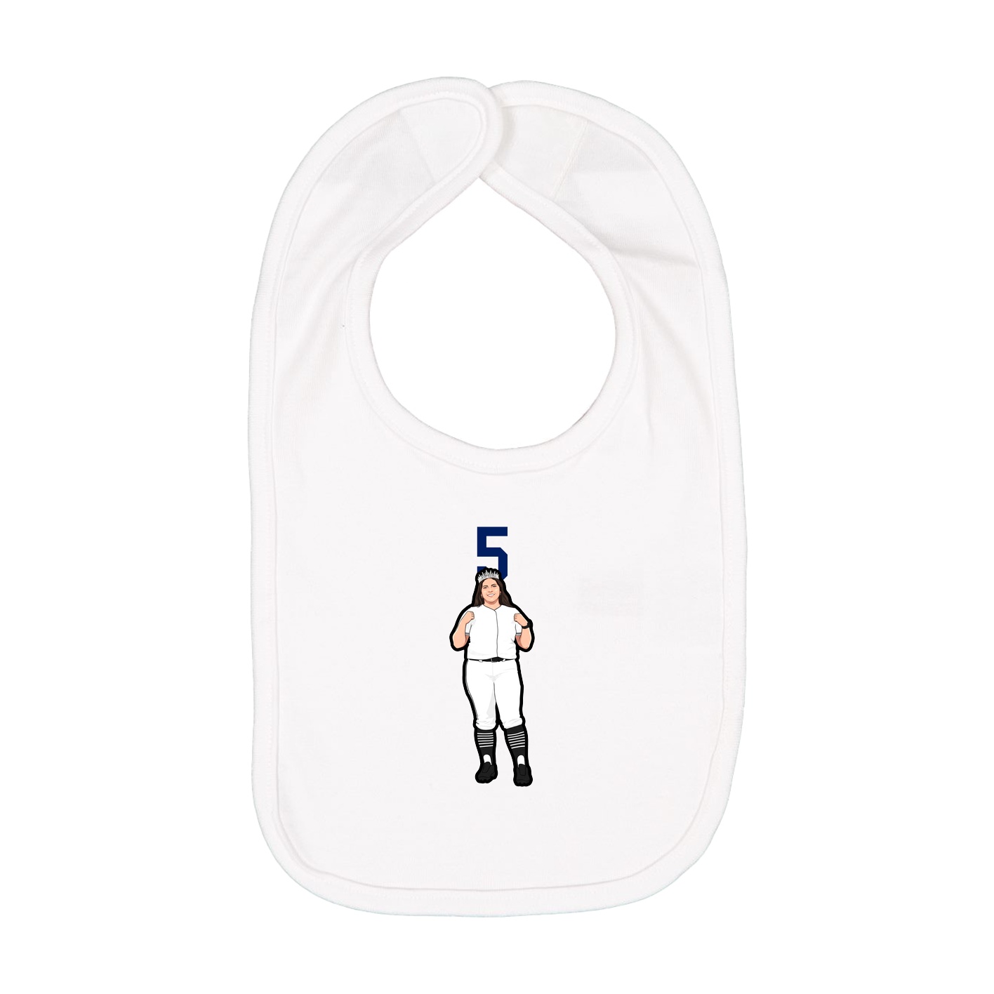 Infant Bib — Number Top in White