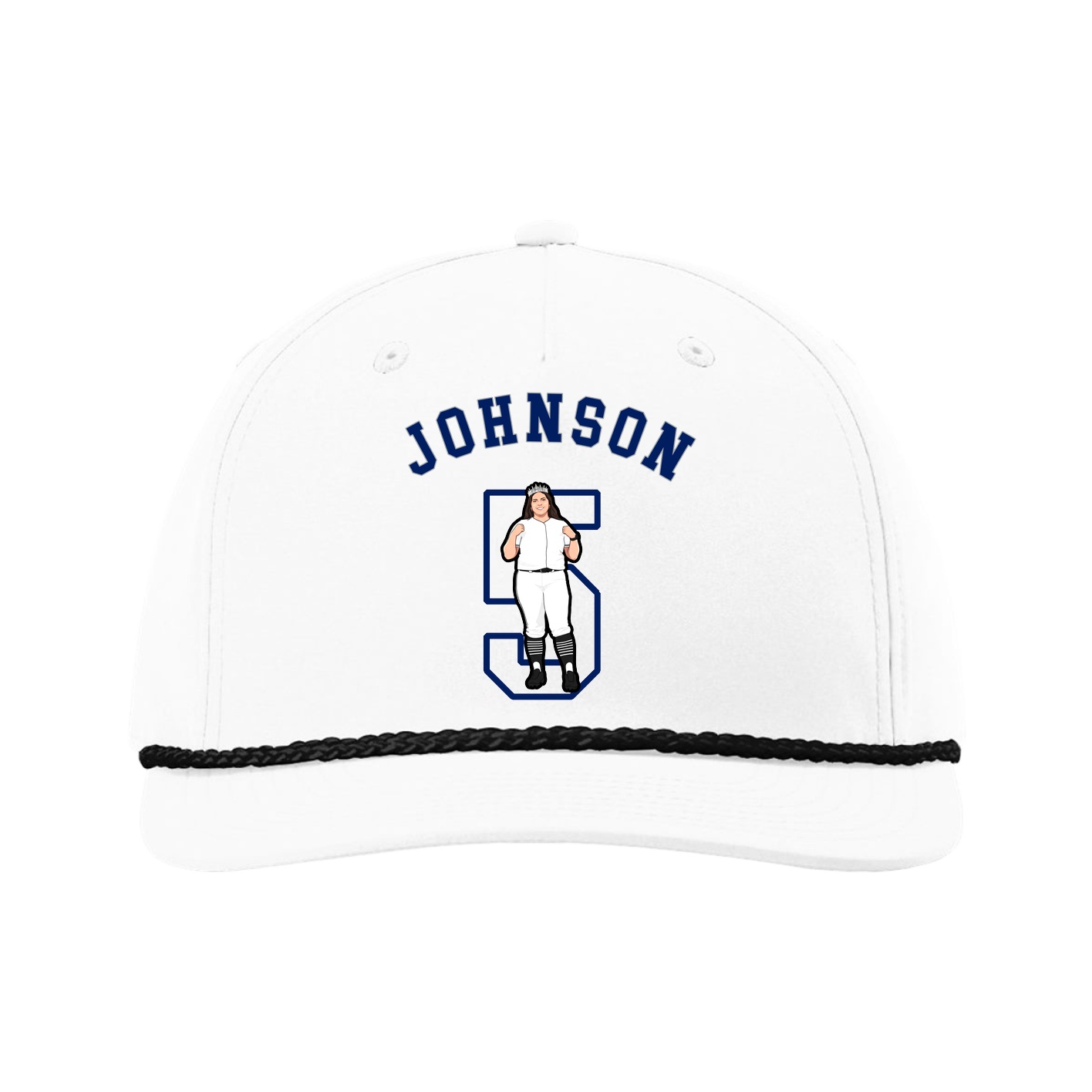 Five-Panel Classic Rope Cap — Shirsey Arch in White