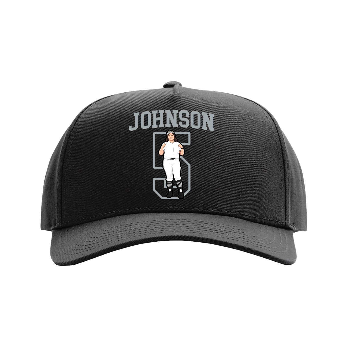 Full Fabric Five-Panel Champ Cap — Shirsey in Black