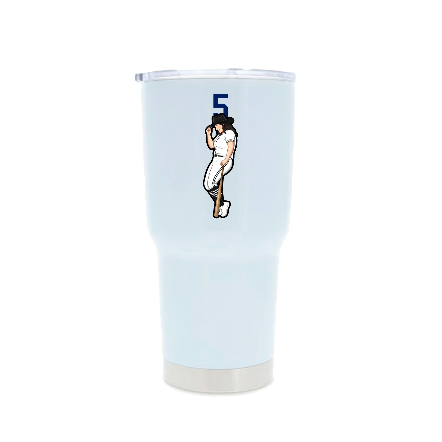 30oz Stainless Steel Tumbler — Number Top in White