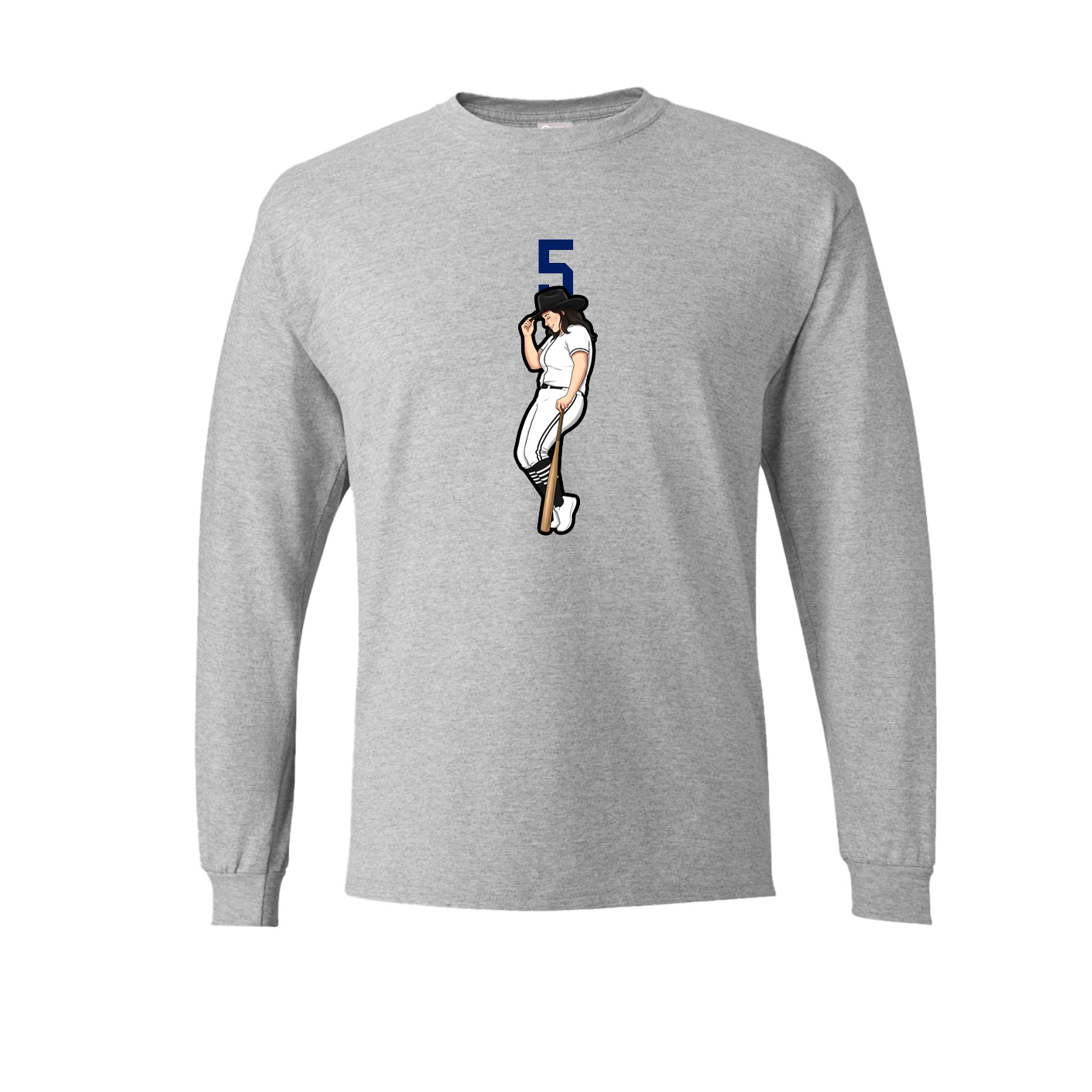 Long Sleeve Tee — Number Top in Grey