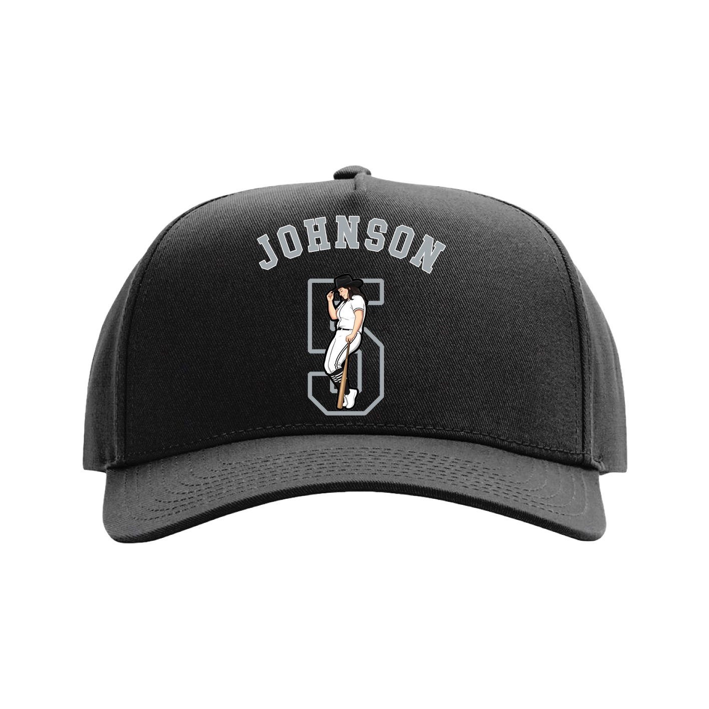 Full Fabric Five-Panel Champ Cap — Shirsey Arch in Black