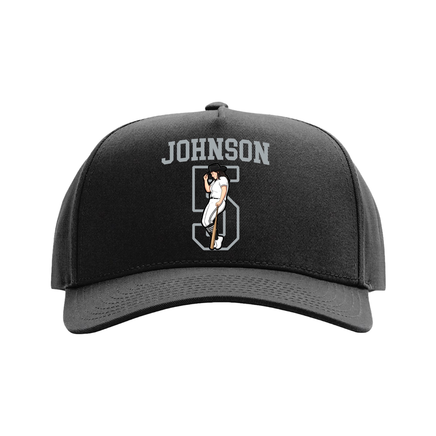 Full Fabric Five-Panel Champ Cap — Shirsey in Black