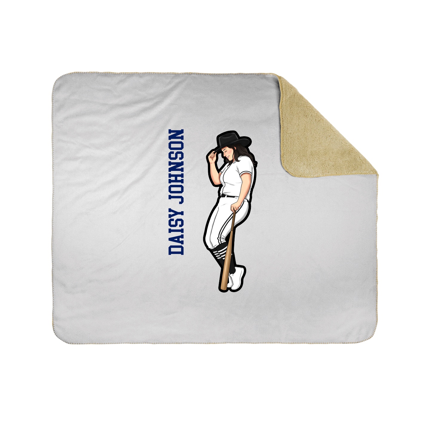 Throw Blanket — Name Vertical in White