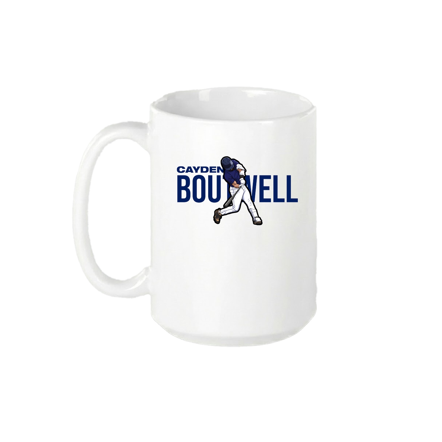 15oz Coffee Mug — Player Name in White