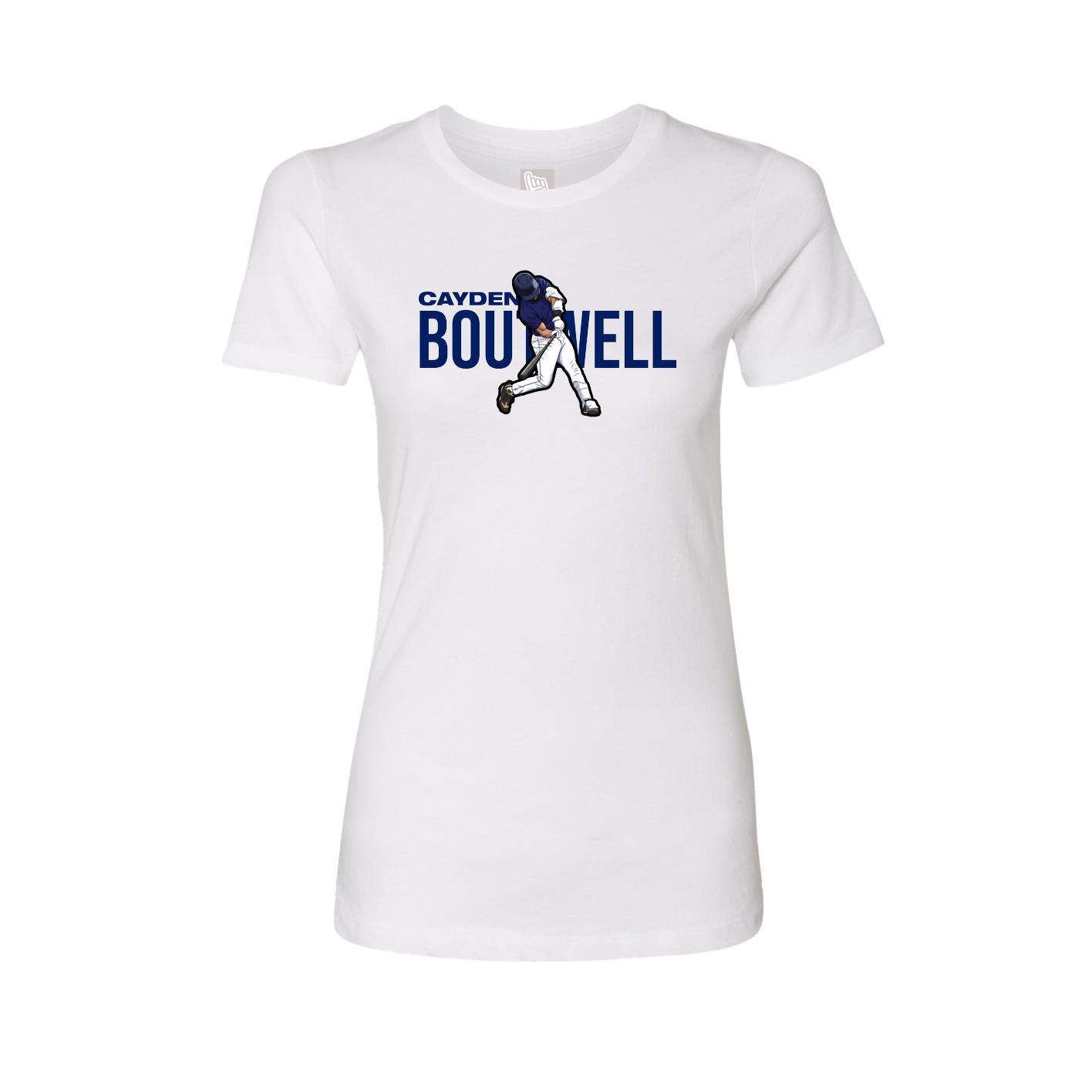 Fitted Women's Tee — Player Name in White