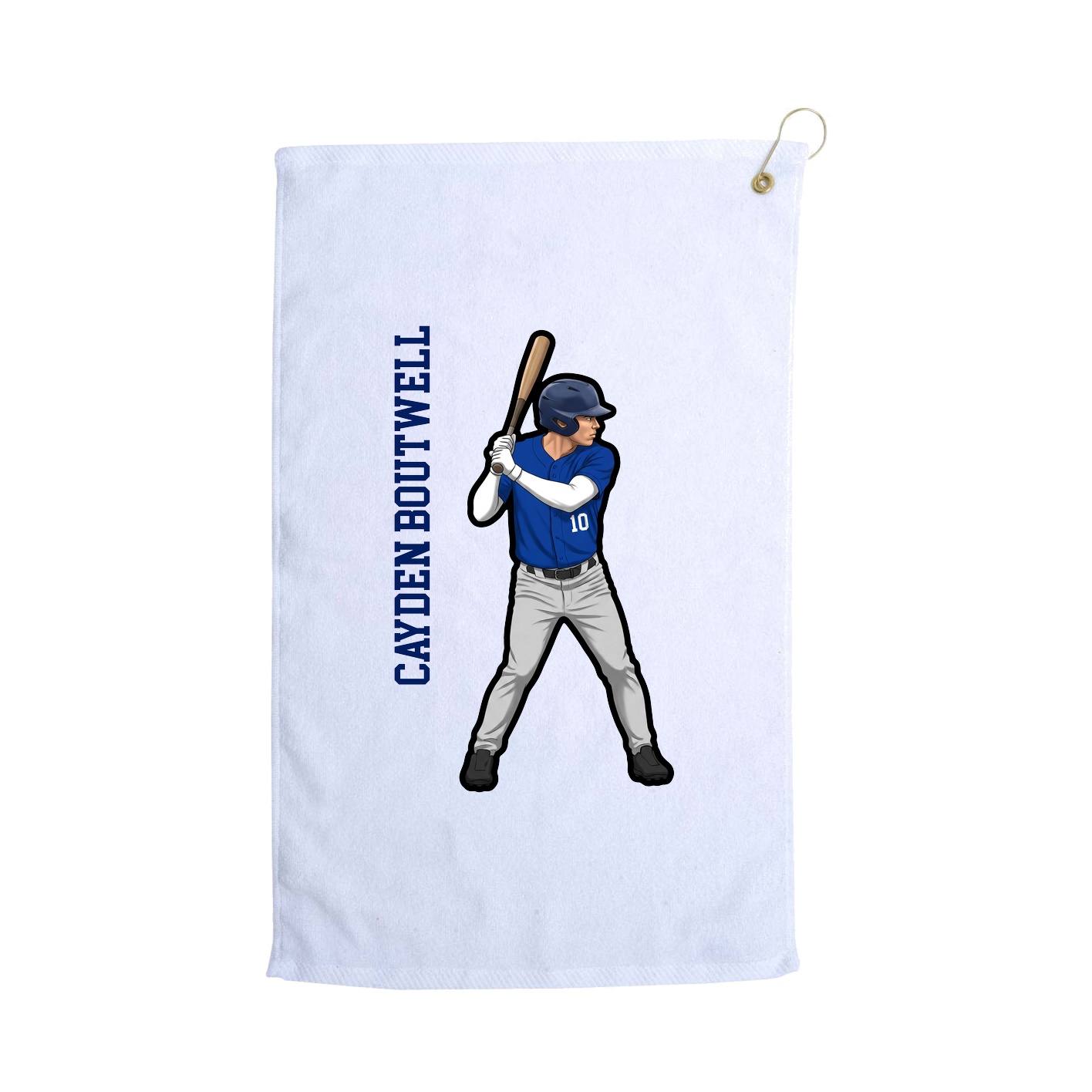 Golf Towel — Name Vertical in White