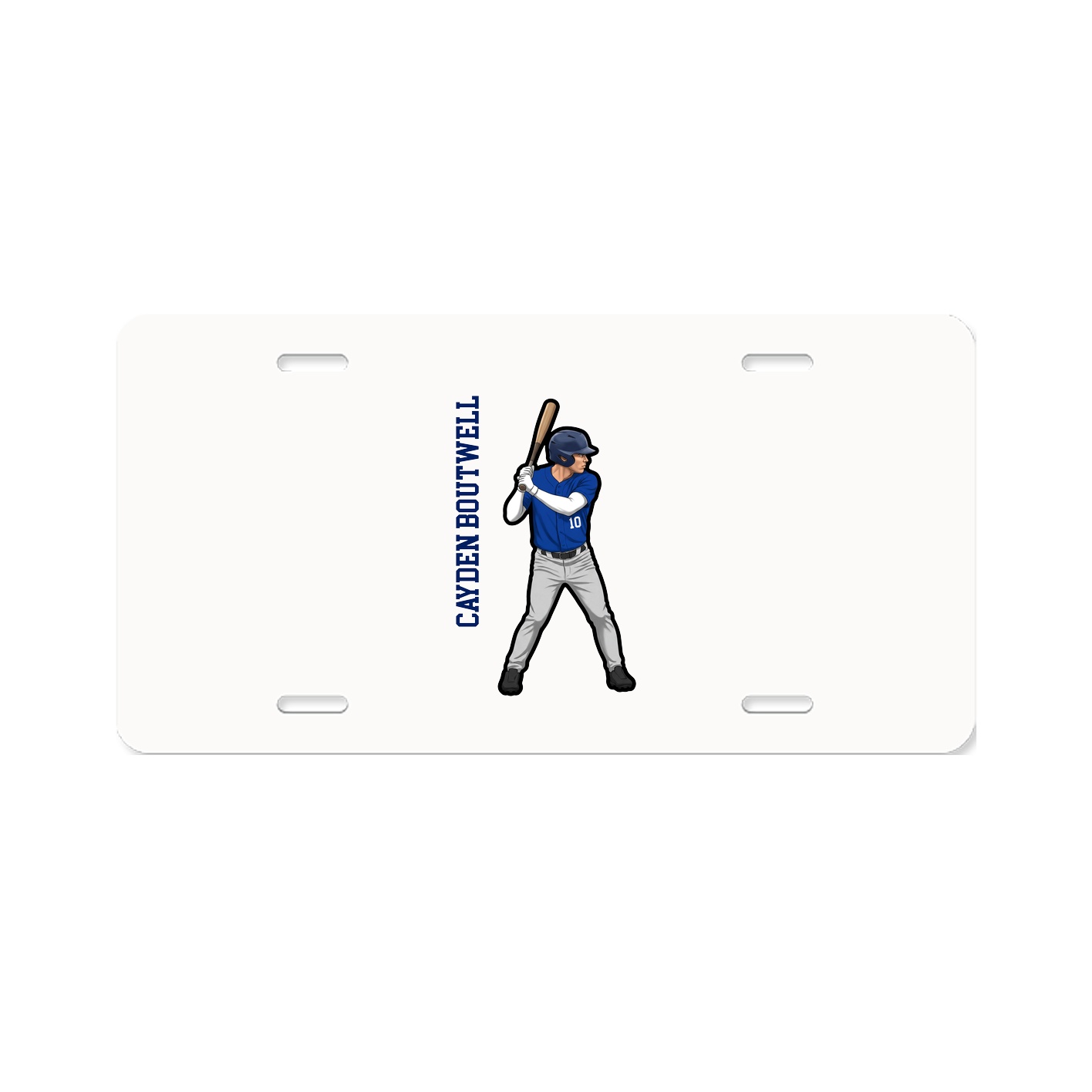 License Plate — Name Vertical in Classic
