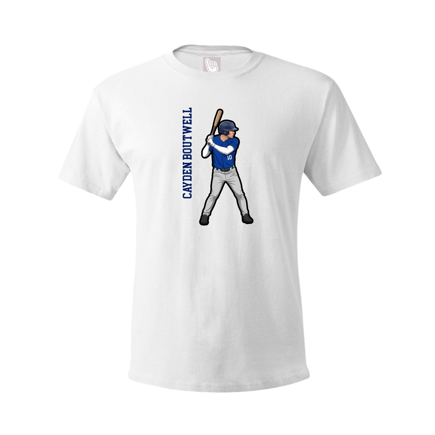 Youth Tee — Name Vertical in White