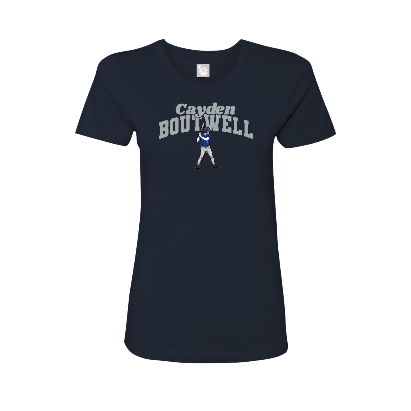 Fitted Women's Tee — Signature Arch in Navy