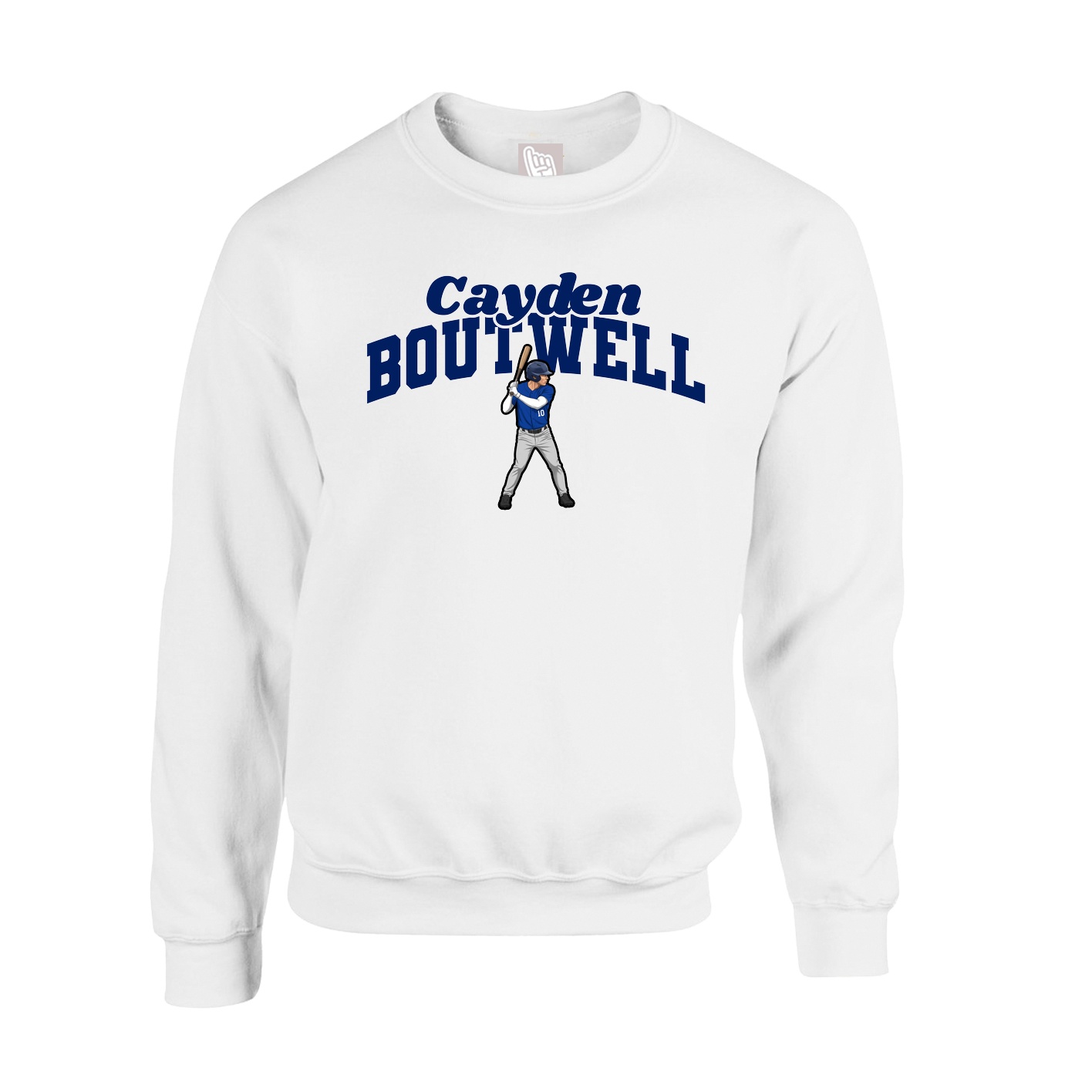 Fleece Crew — Signature Arch in White