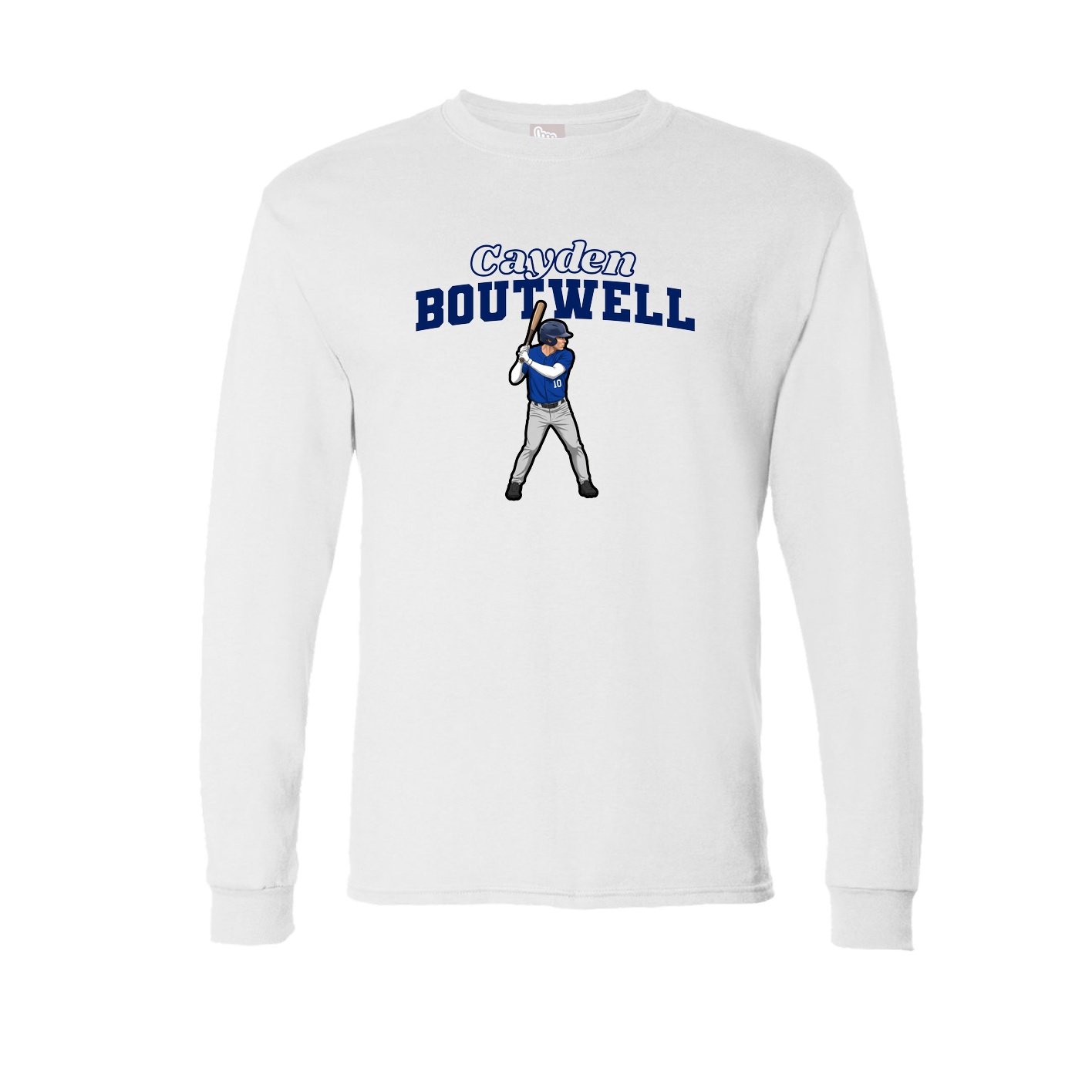 Long Sleeve Tee — Name Arch in White