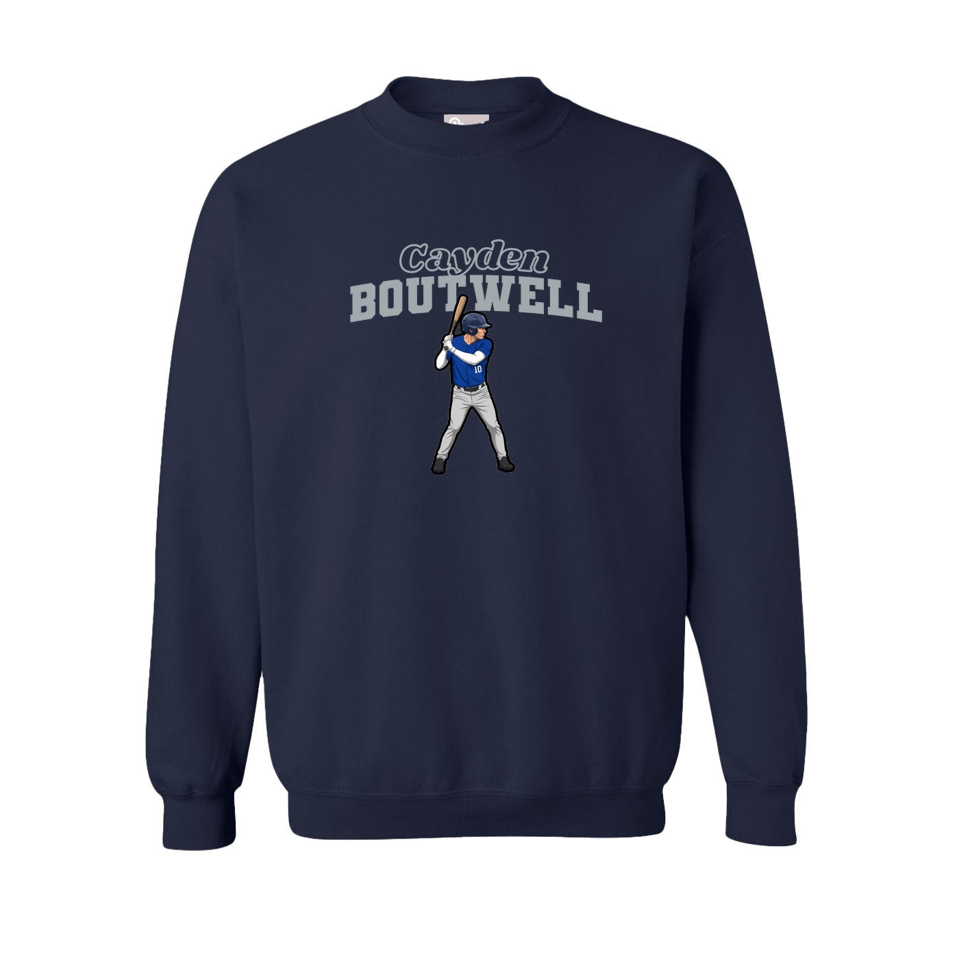 Fleece Crew — Name Arch in Navy