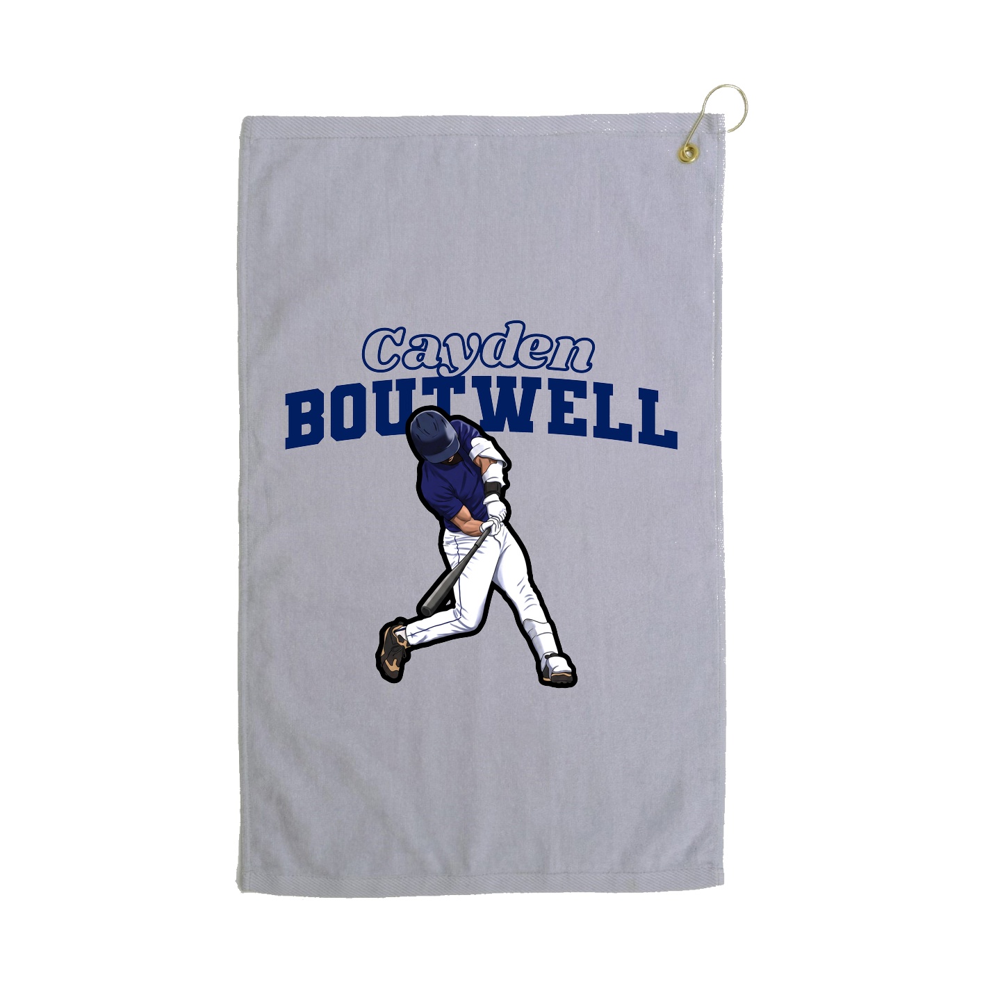 Golf Towel — Name Arch in Grey