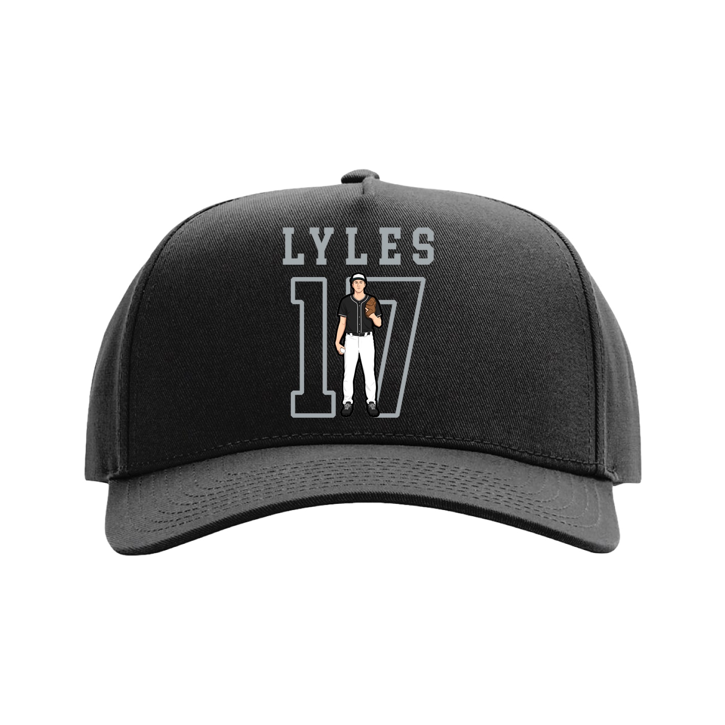 Full Fabric Five-Panel Champ Cap — Shirsey in Black