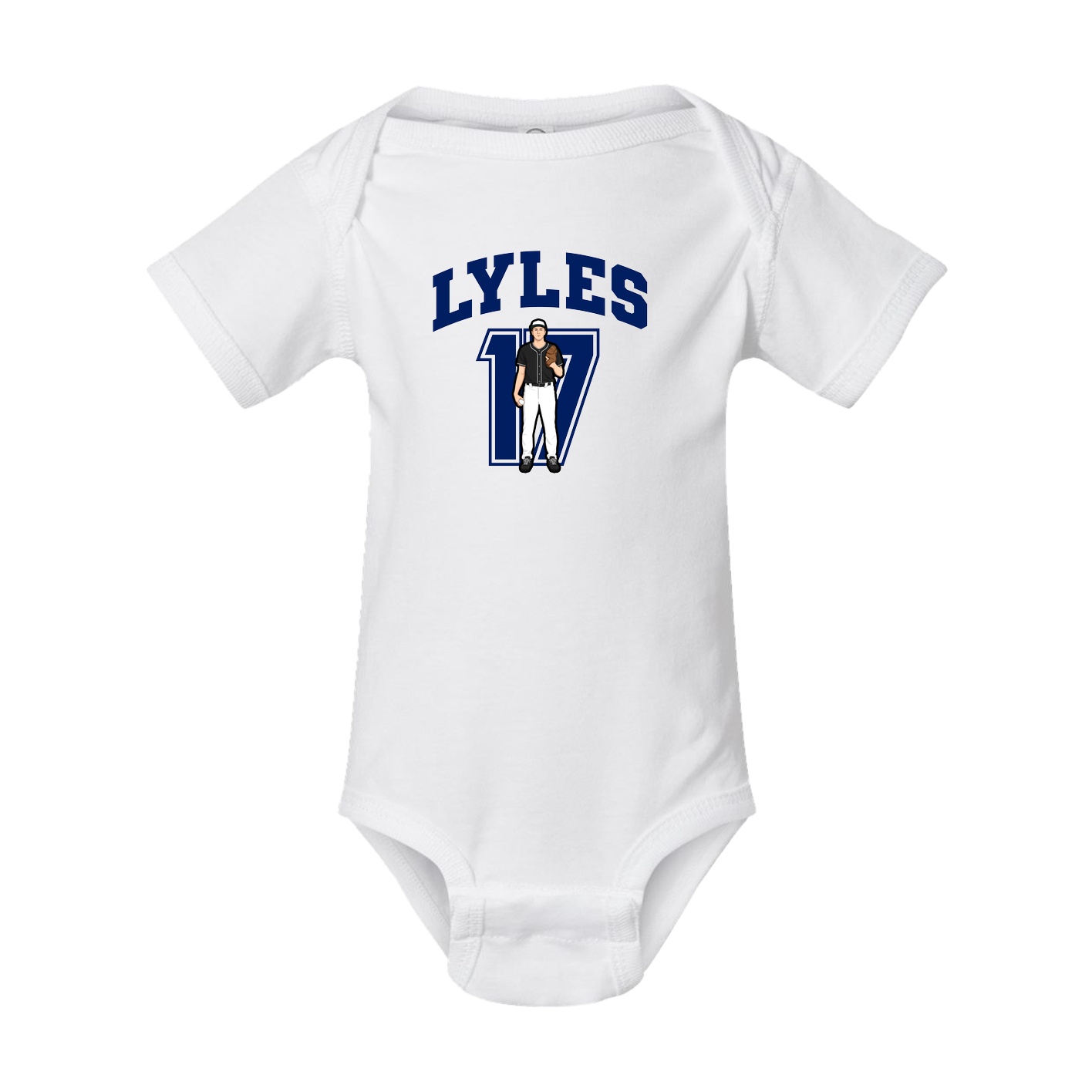 Baby Onesie — Number in White