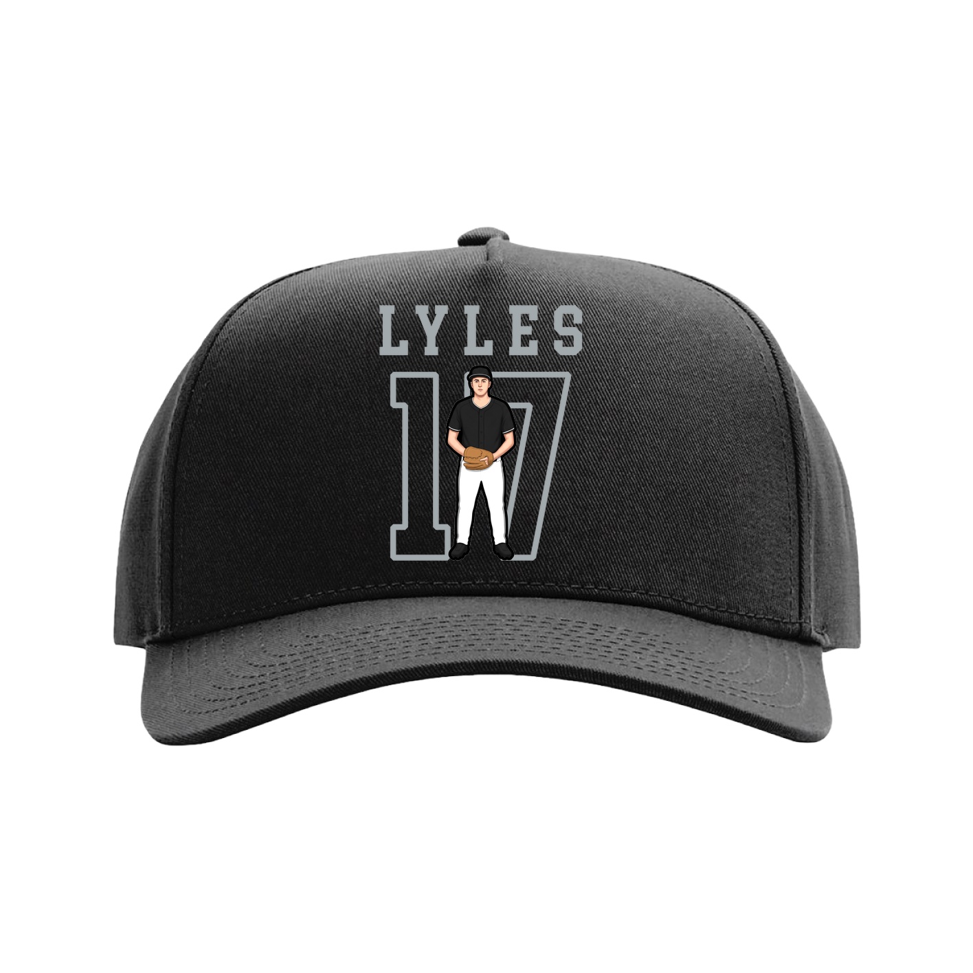 Full Fabric Five-Panel Champ Cap — Shirsey in Black