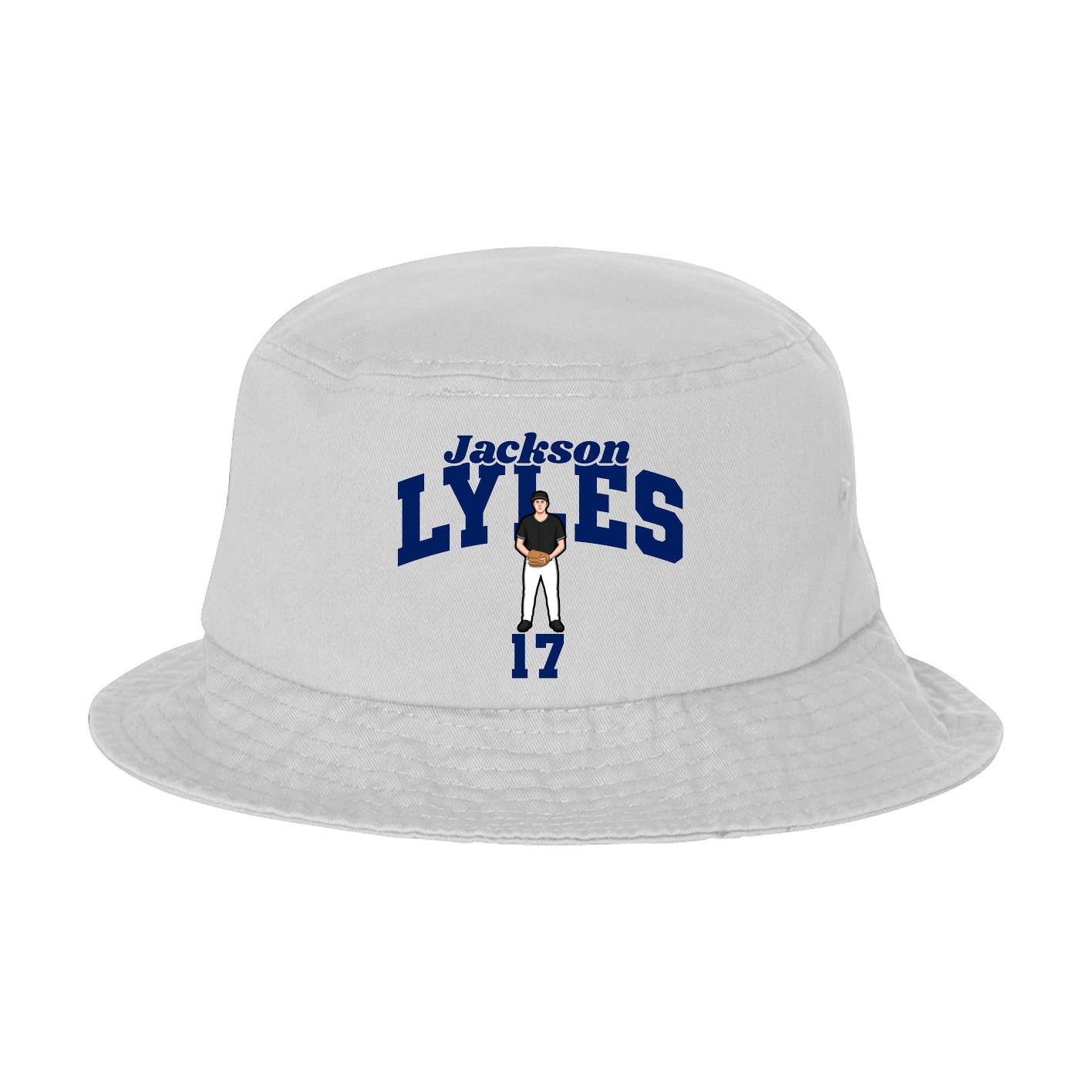 Bucket Cap — Signature Arch in White