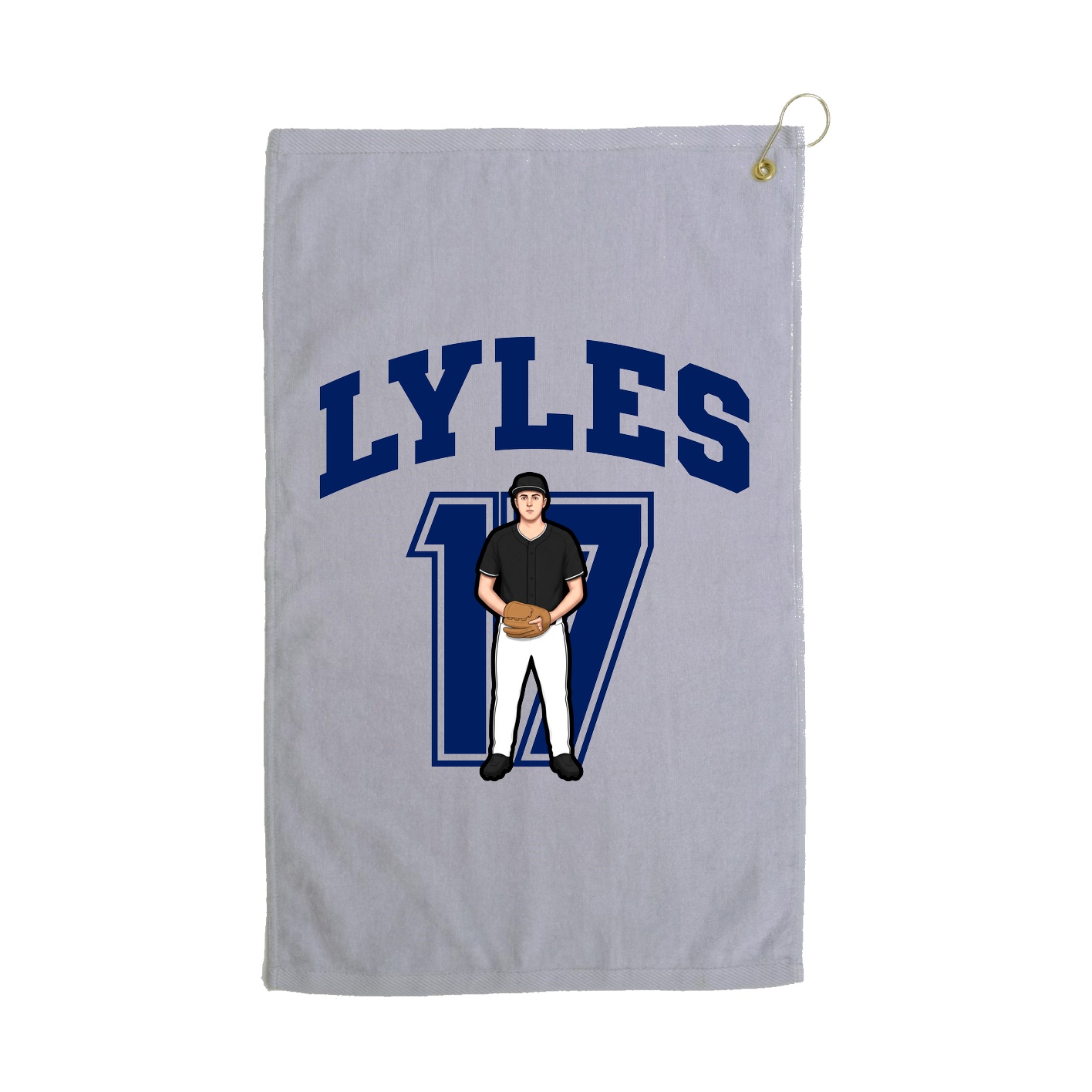Golf Towel — Number in Grey
