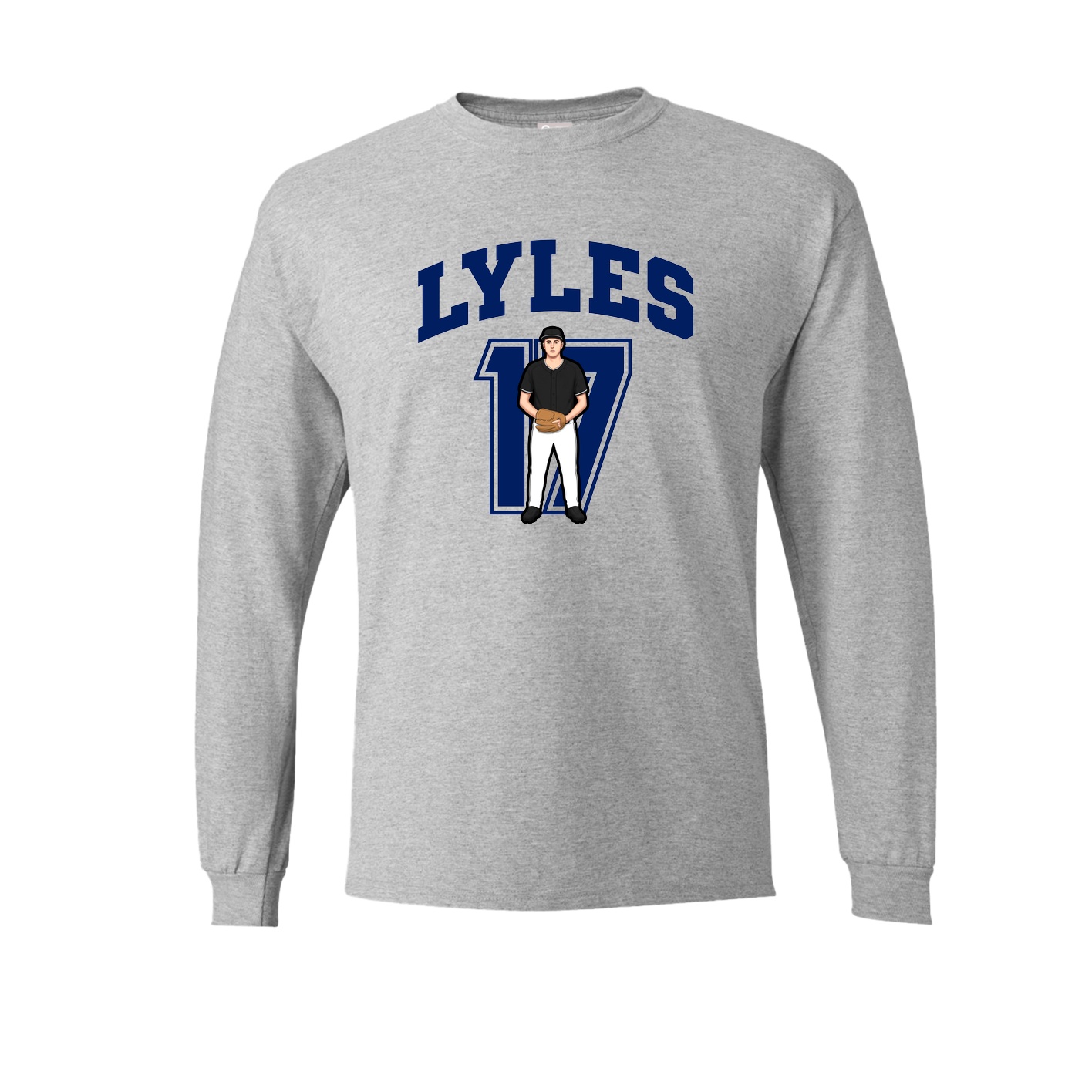 Long Sleeve Tee — Number in Grey