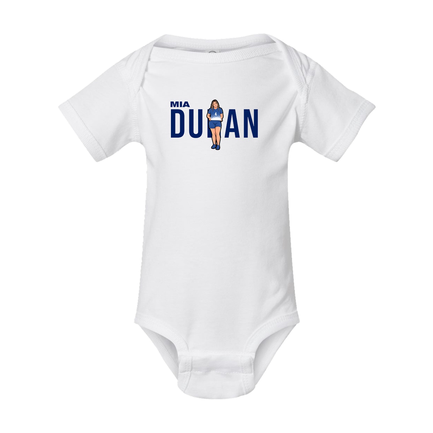 Baby Onesie — Player Name in White