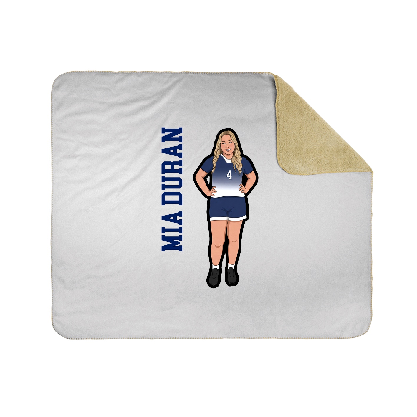 Throw Blanket — Name Vertical in White