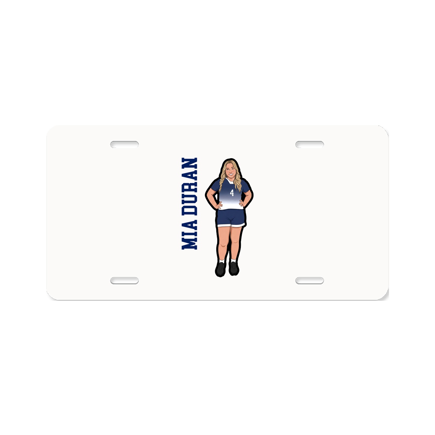 License Plate — Name Vertical in Classic