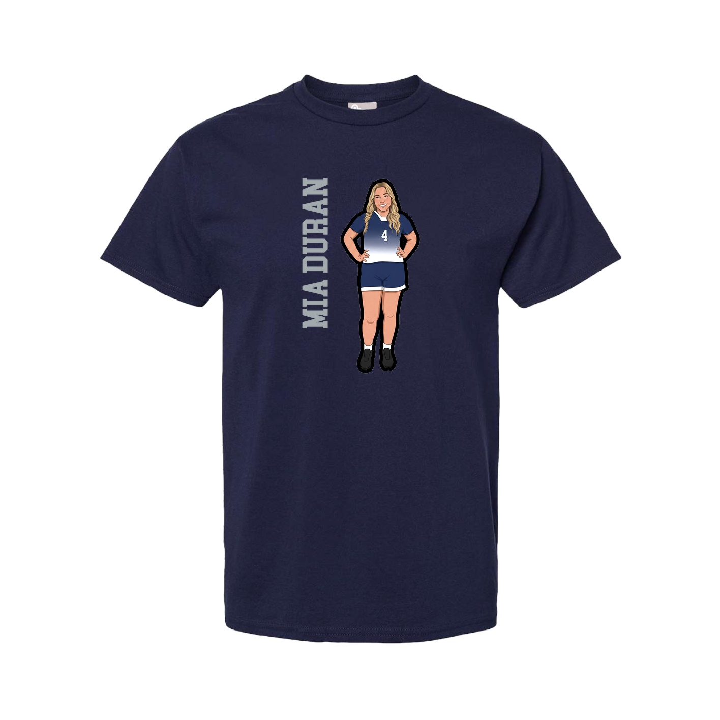 Tee — Name Vertical in Navy