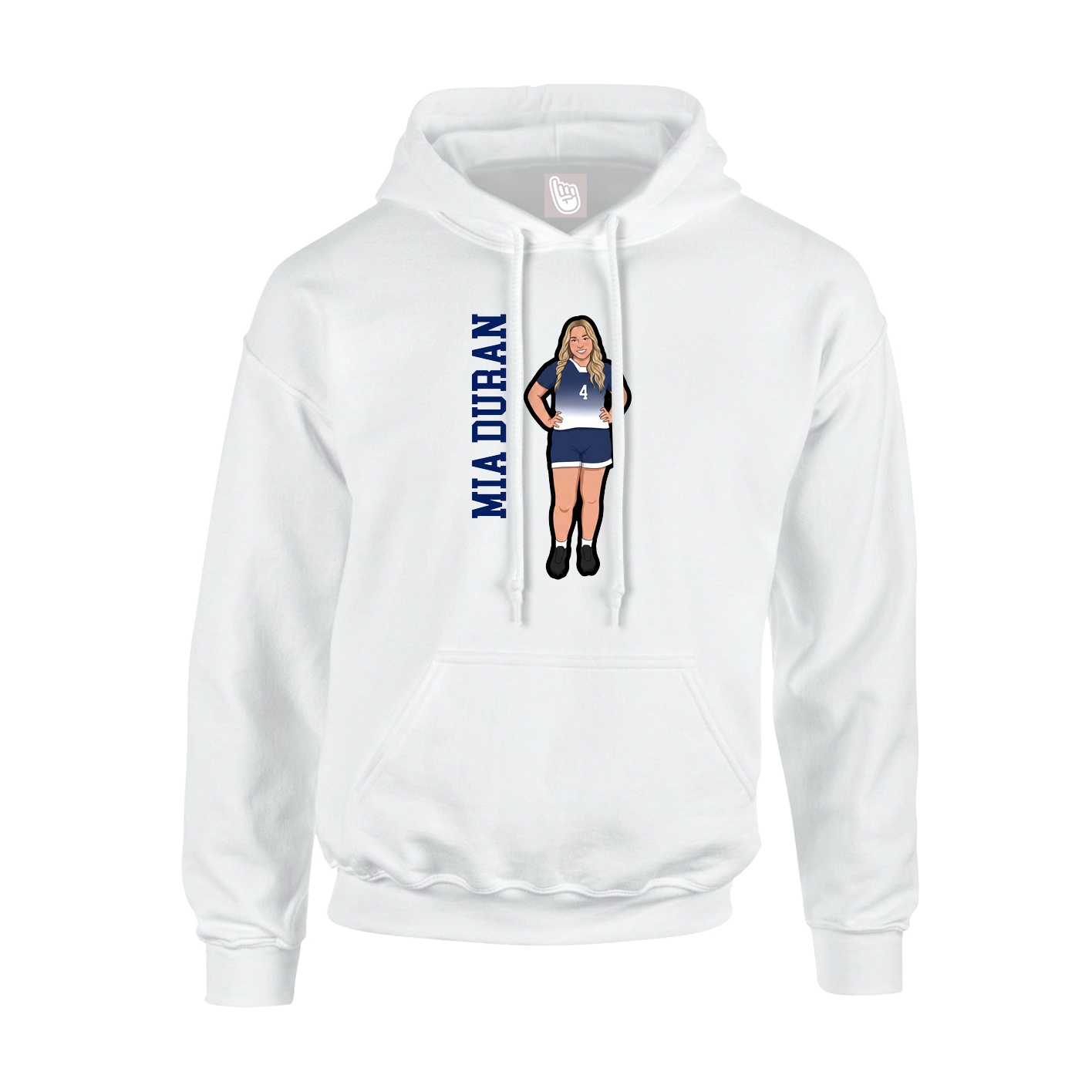 Hoodie — Name Vertical in White