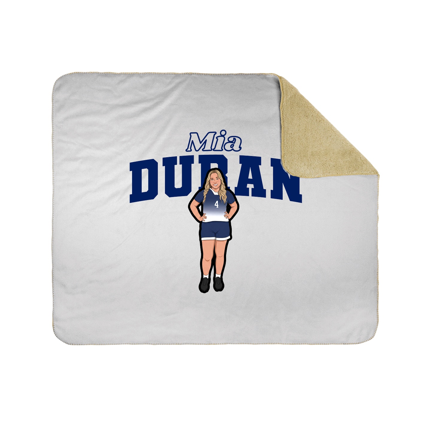 Throw Blanket — Name Arch in White