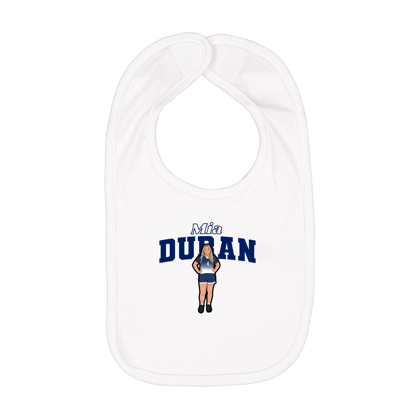Infant Bib — Name Arch in White