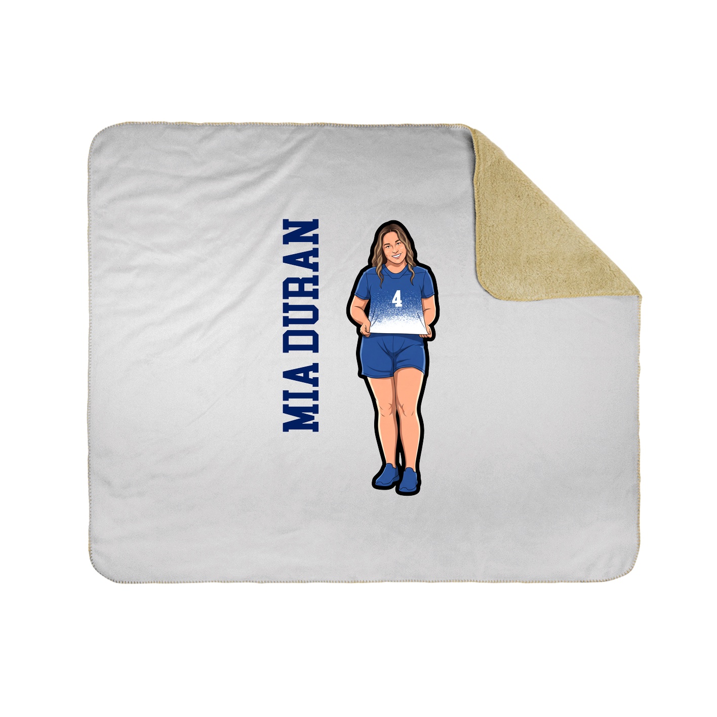 Throw Blanket — Name Vertical in White