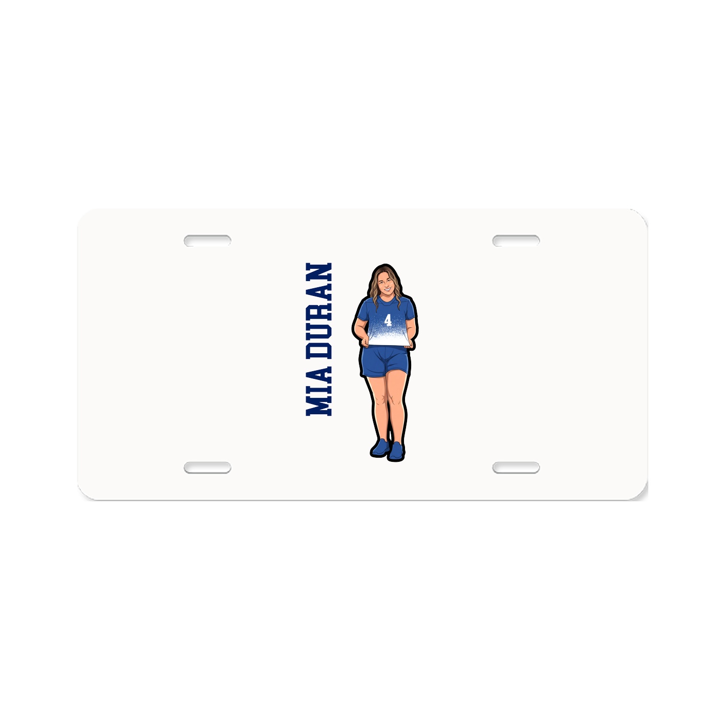 License Plate — Name Vertical in Classic