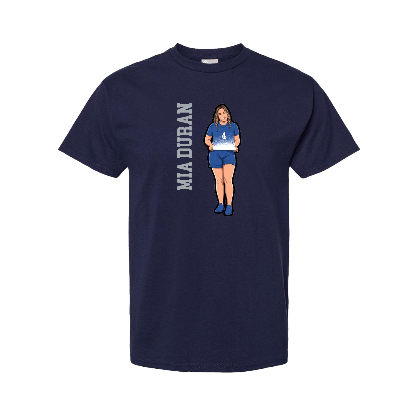 Youth Tee — Name Vertical in Navy