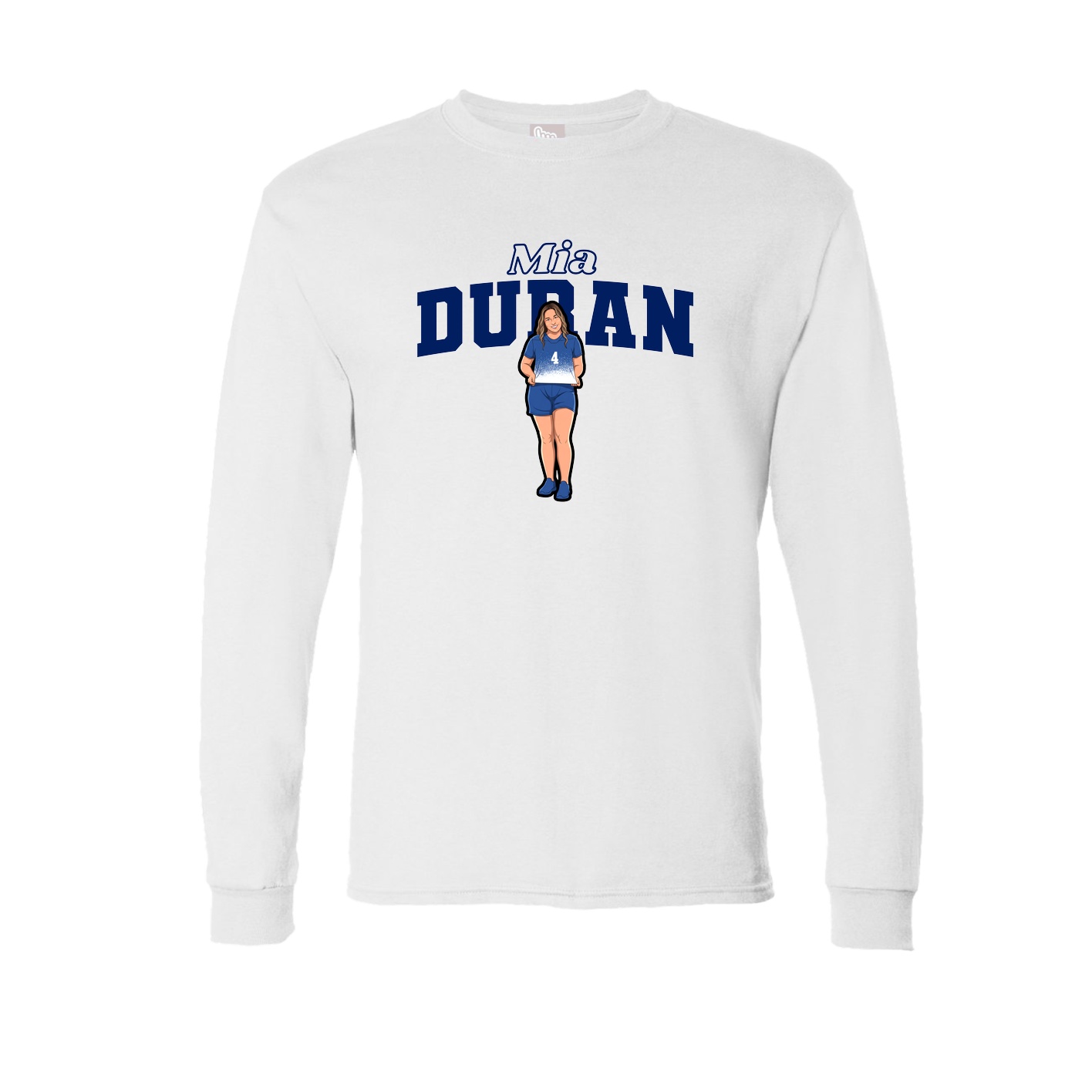 Long Sleeve Tee — Name Arch in White