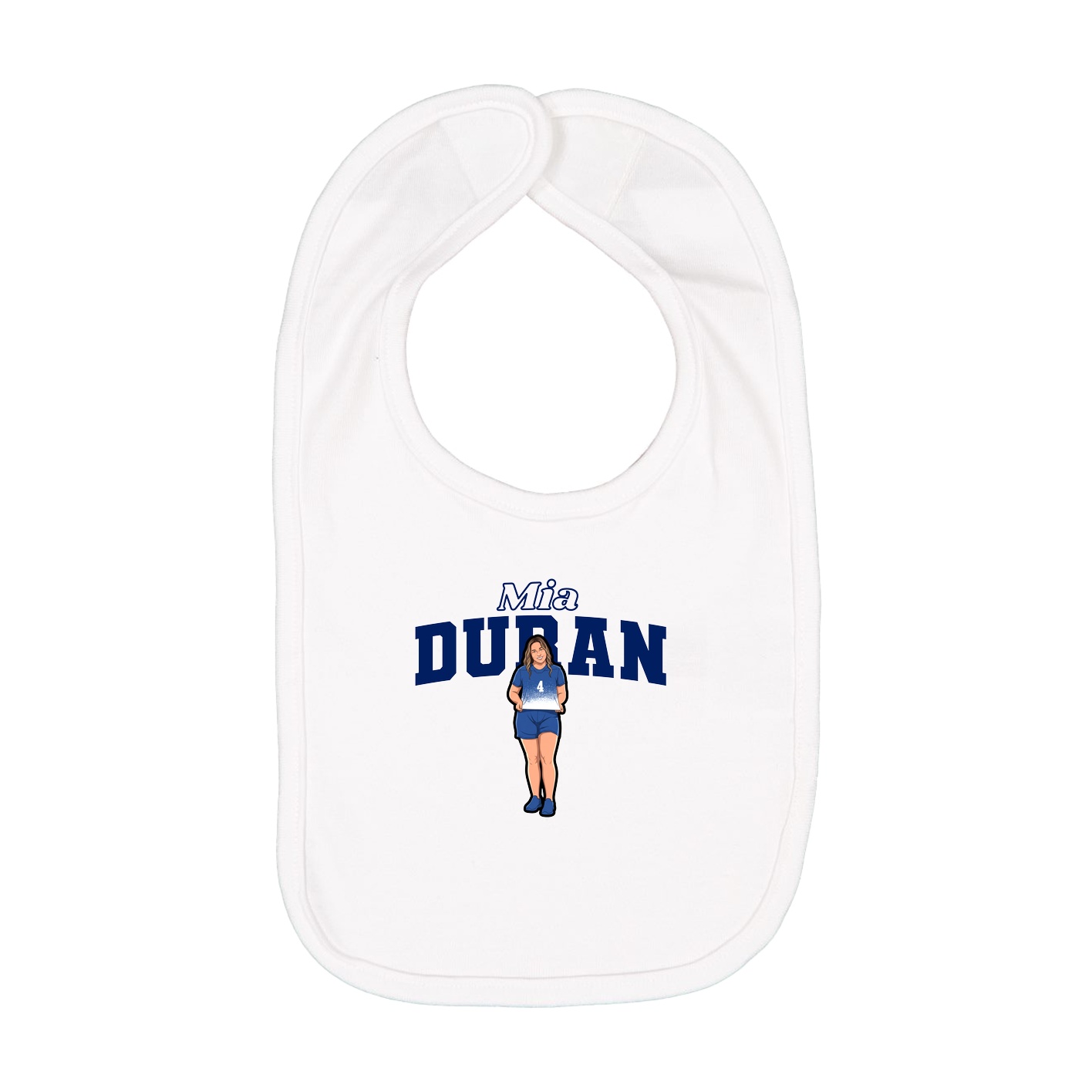 Infant Bib — Name Arch in White