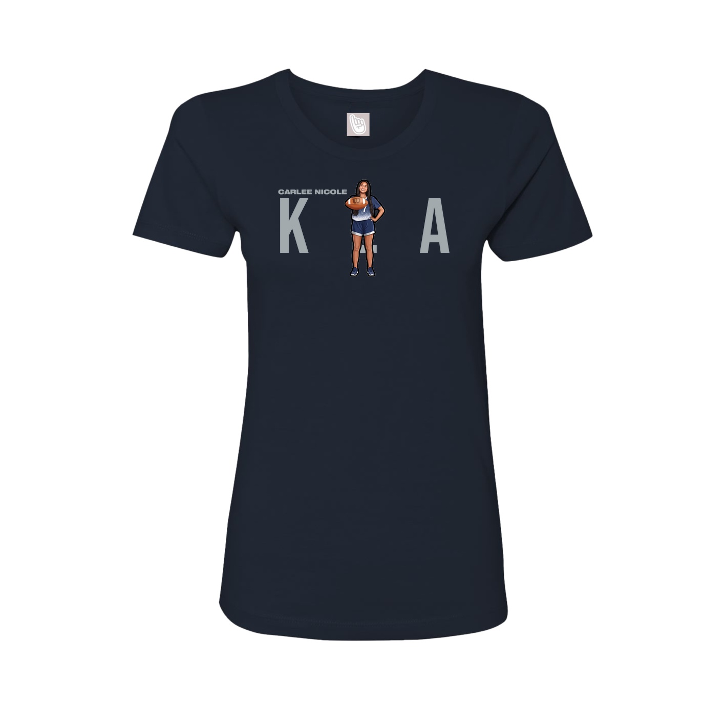 Fitted Women's Tee — Player Name in Navy