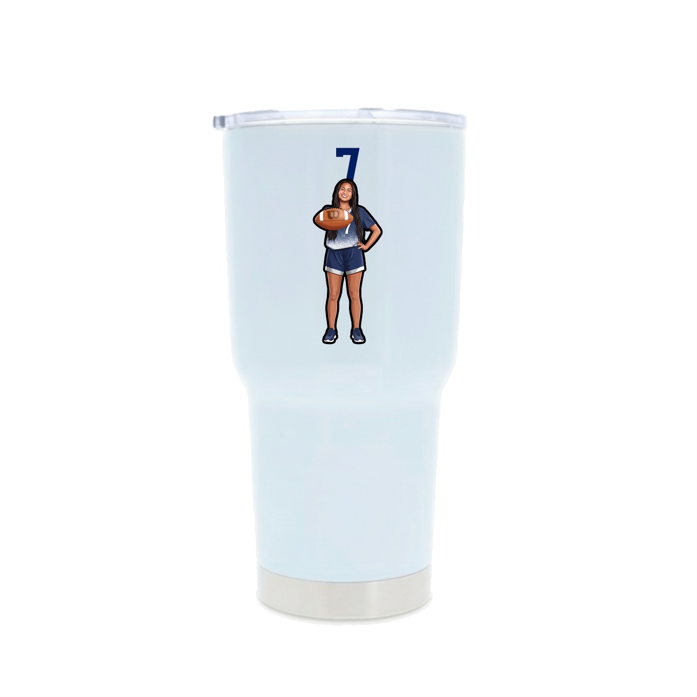 30oz Stainless Steel Tumbler — Number Top in White
