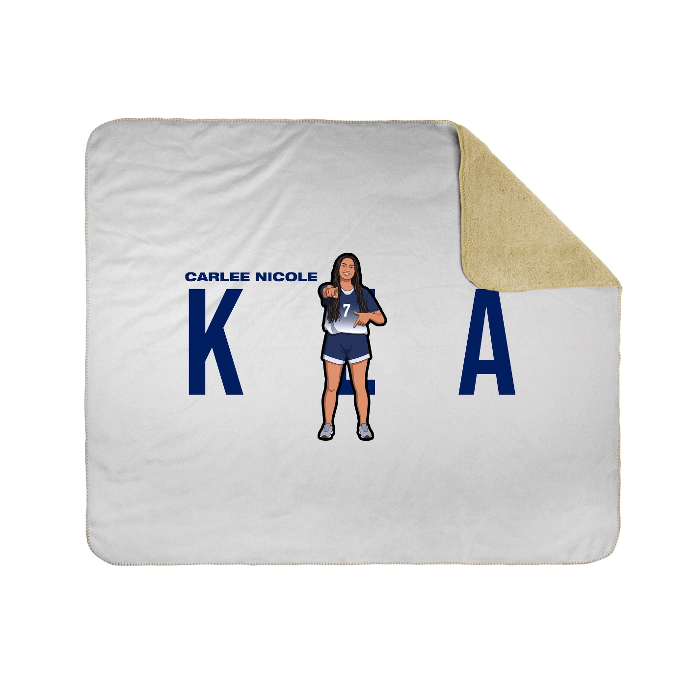 Throw Blanket — Player Name in White