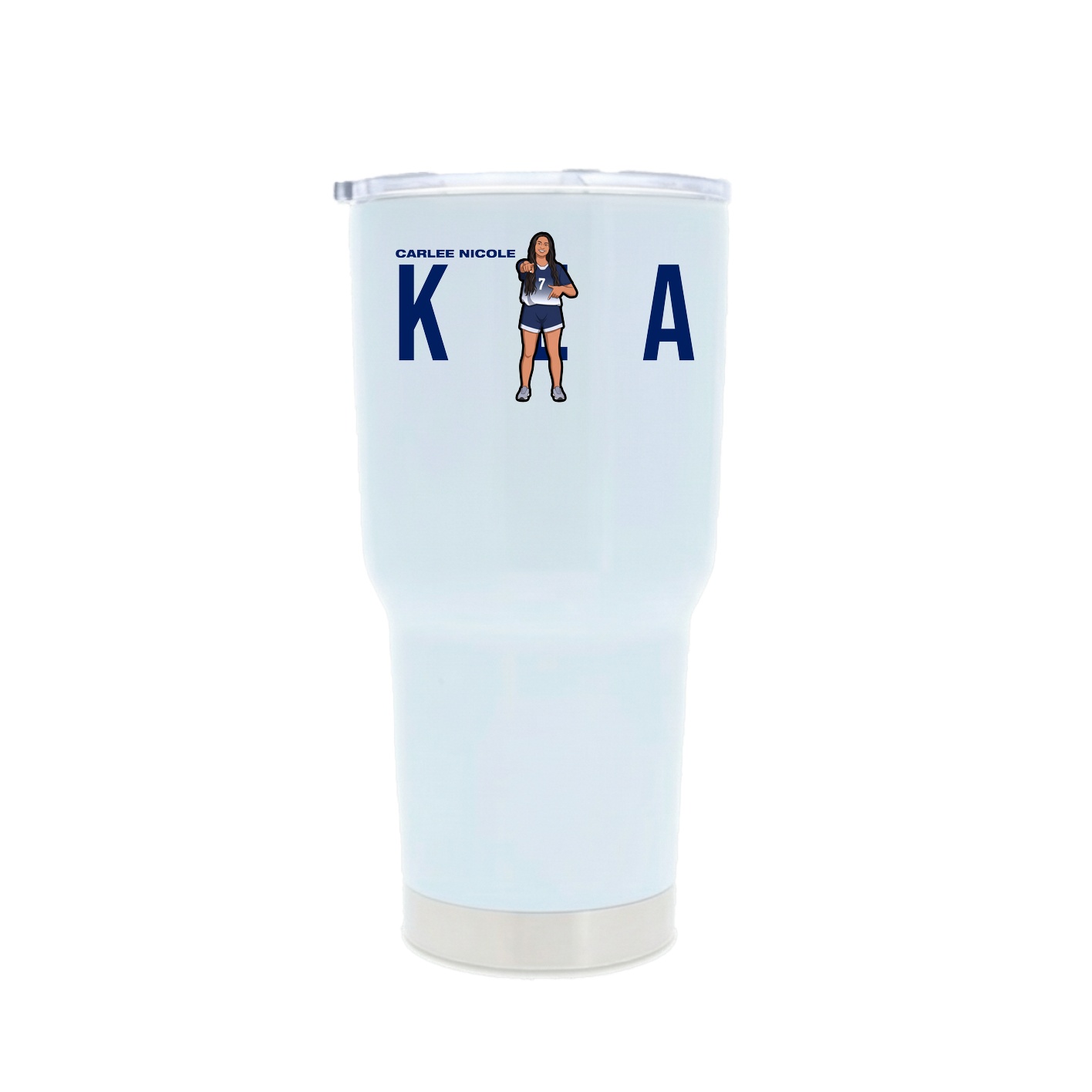 30oz Stainless Steel Tumbler — Player Name in White