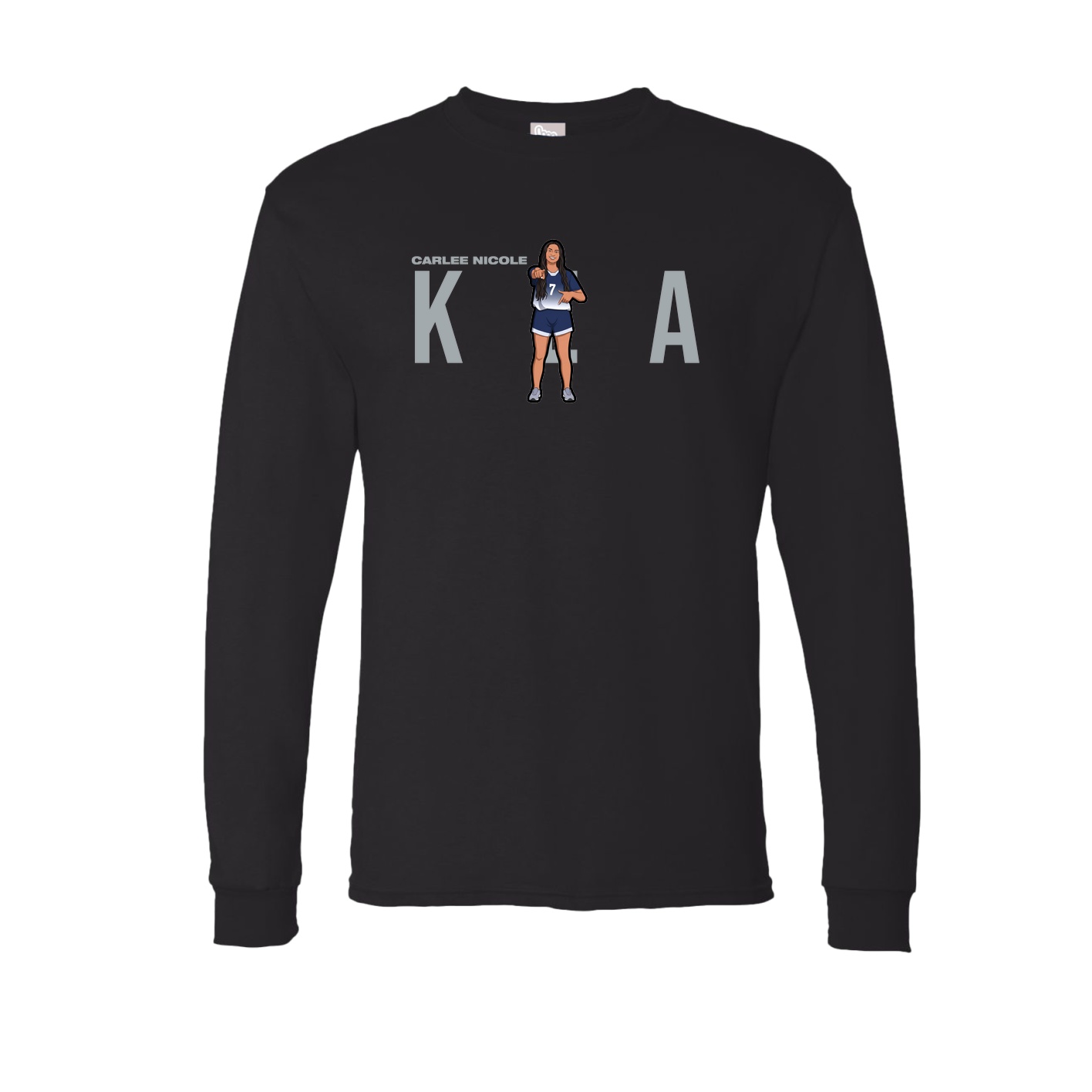 Long Sleeve Tee — Player Name in Black