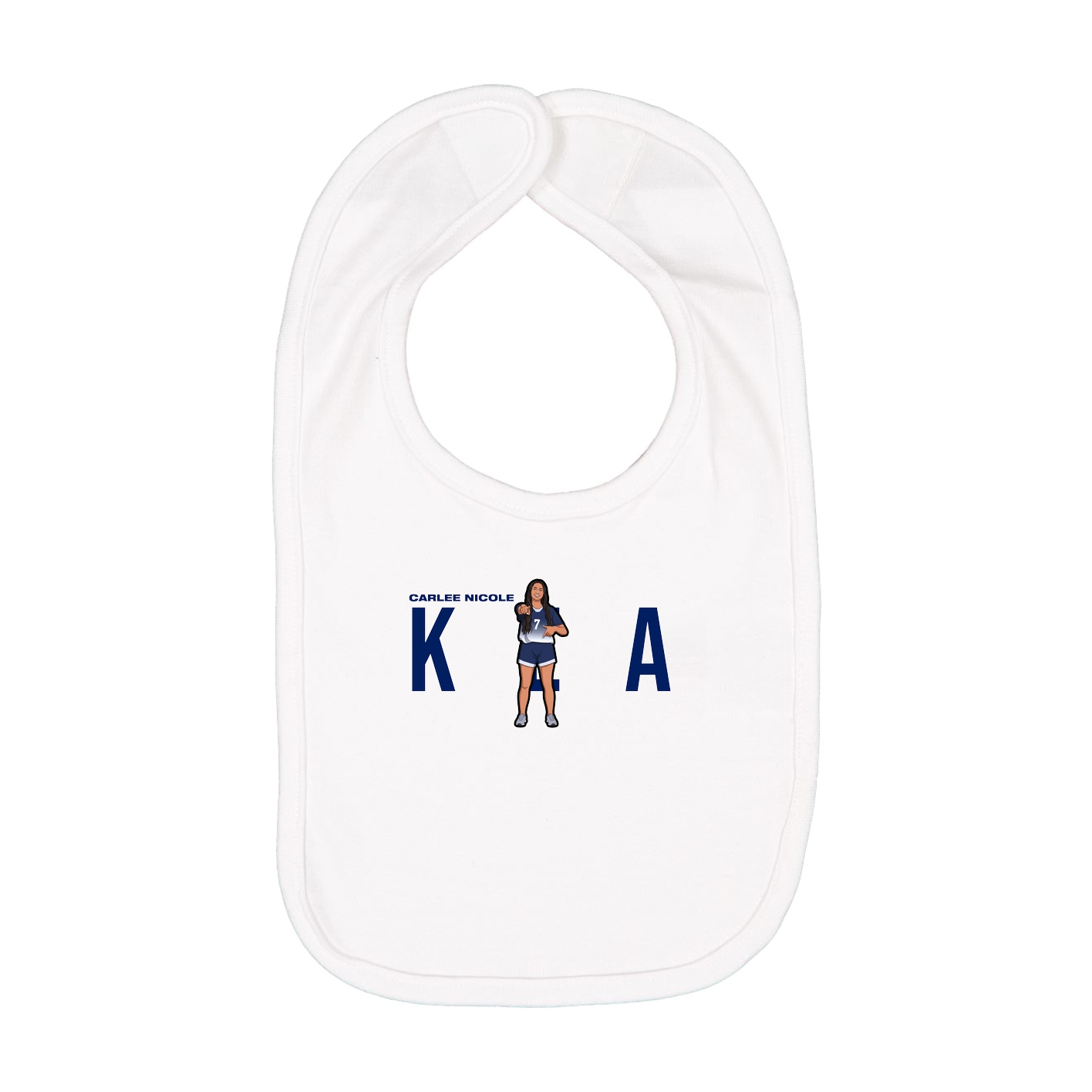 Infant Bib — Player Name in White