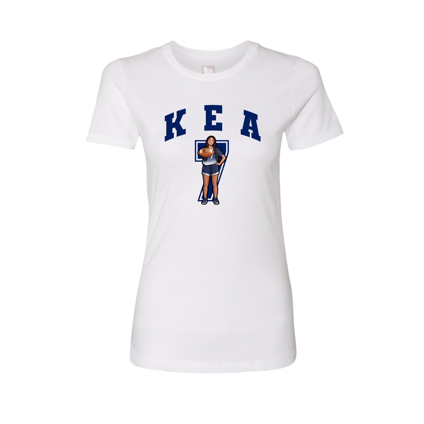 Fitted Women's Tee — Number in White