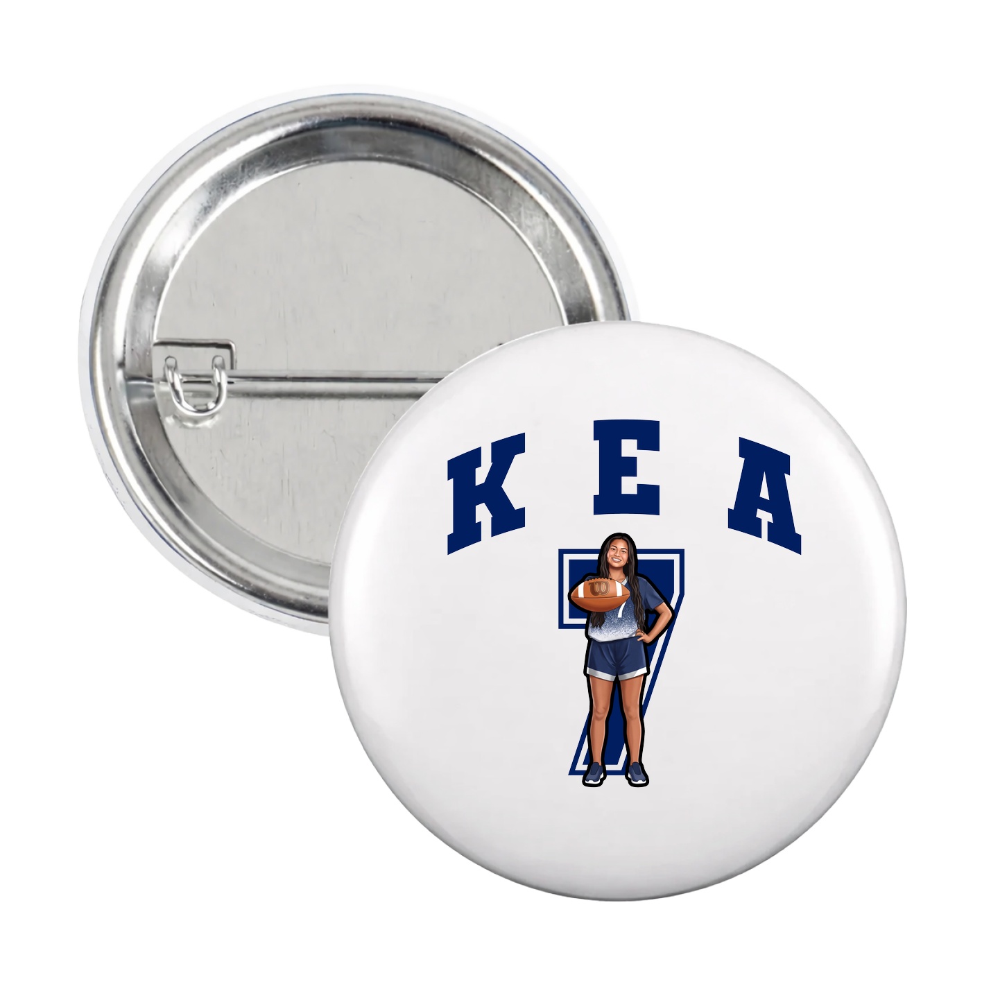 Game Day Button — Number in White