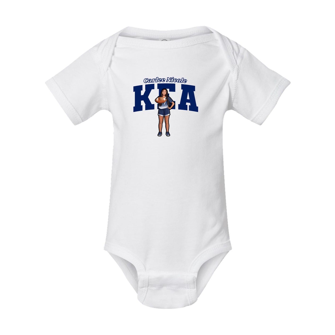 Baby Onesie — Name Arch in White