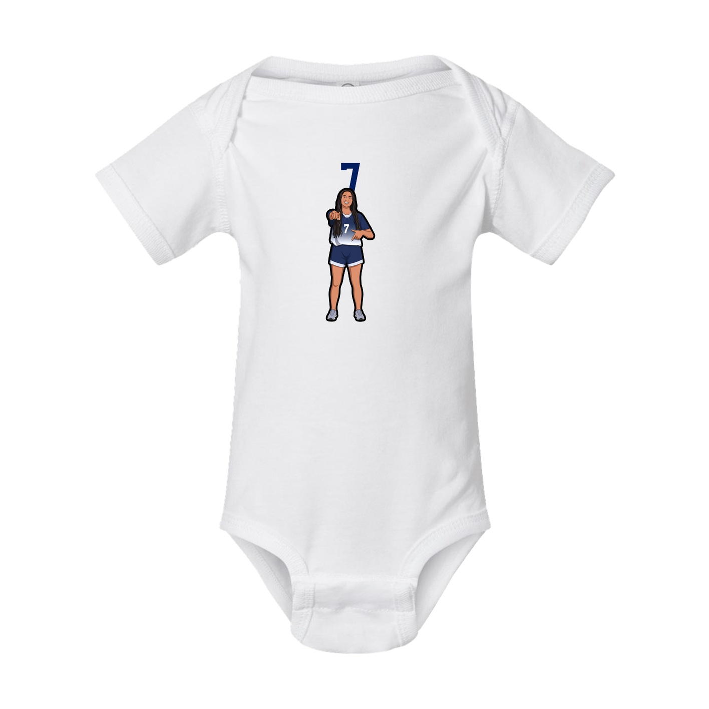 Baby Onesie — Number Top in White
