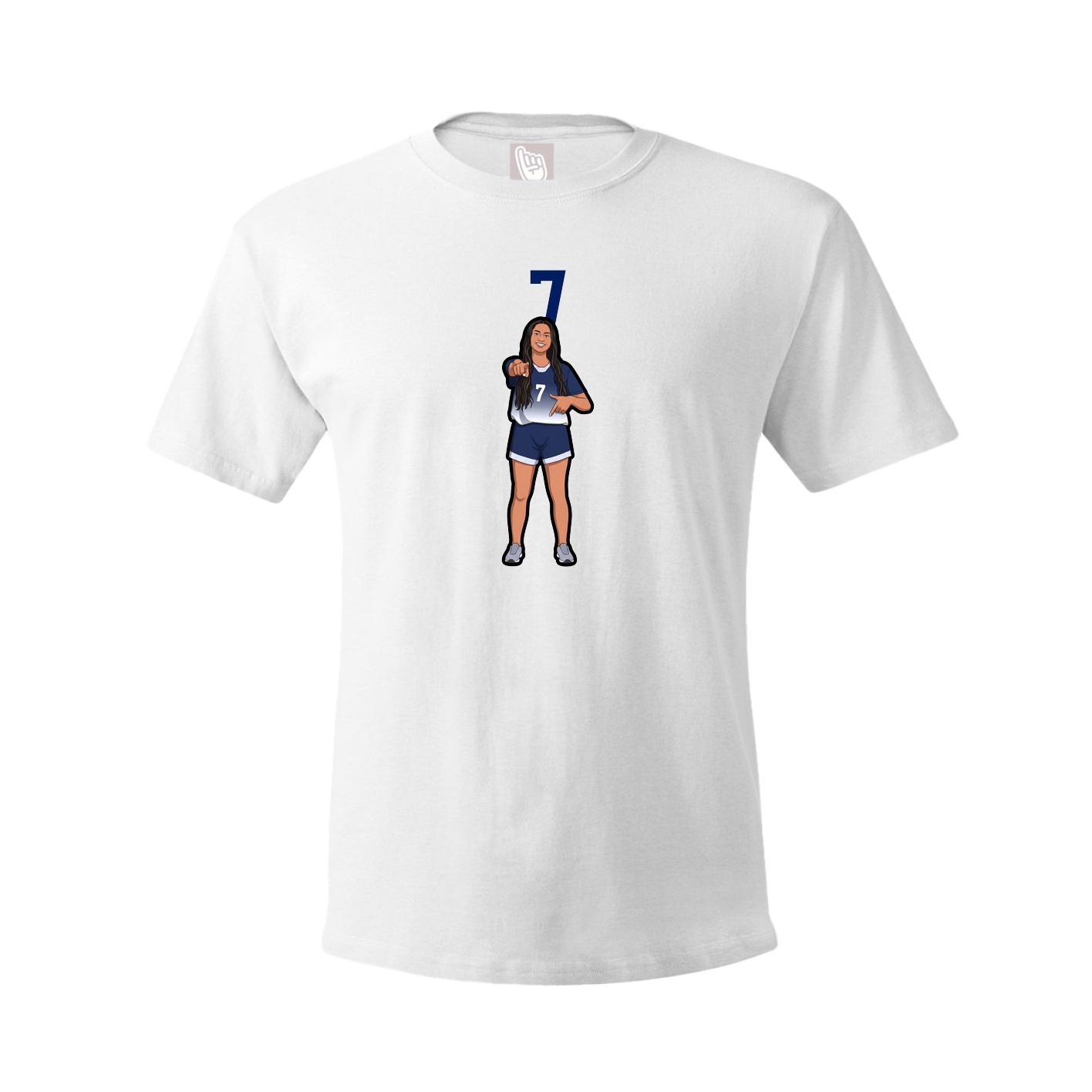 Youth Tee — Number Top in White