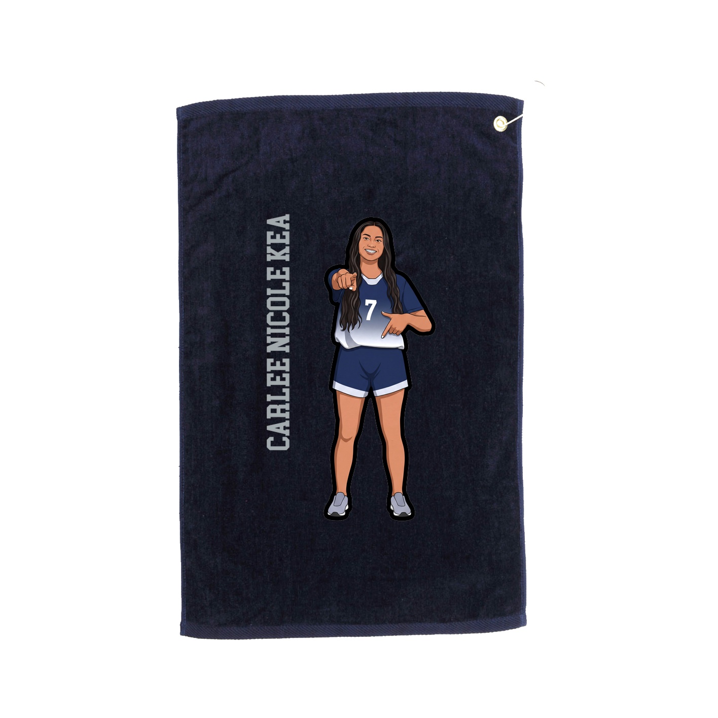 Golf Towel — Name Vertical in Navy